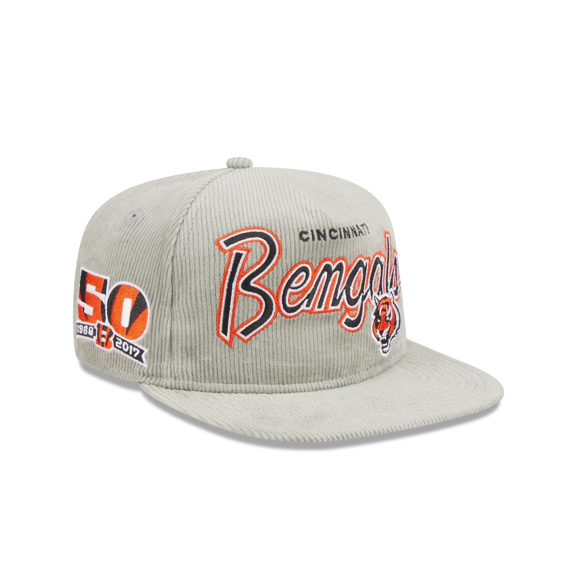 Cincinnati Bengals Throwback Golfer Hat, Gray, by New Era