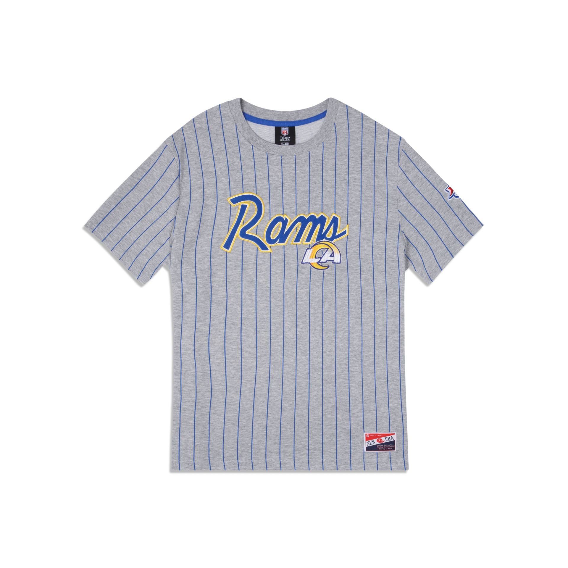 Los Angeles Rams Throwback Striped T-Shirt, Gray - Size: L, NFL by New Era