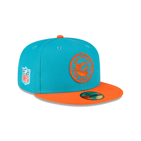 Miami Dolphins 2023 Sideline Team Patch 59FIFTY Fitted Hat