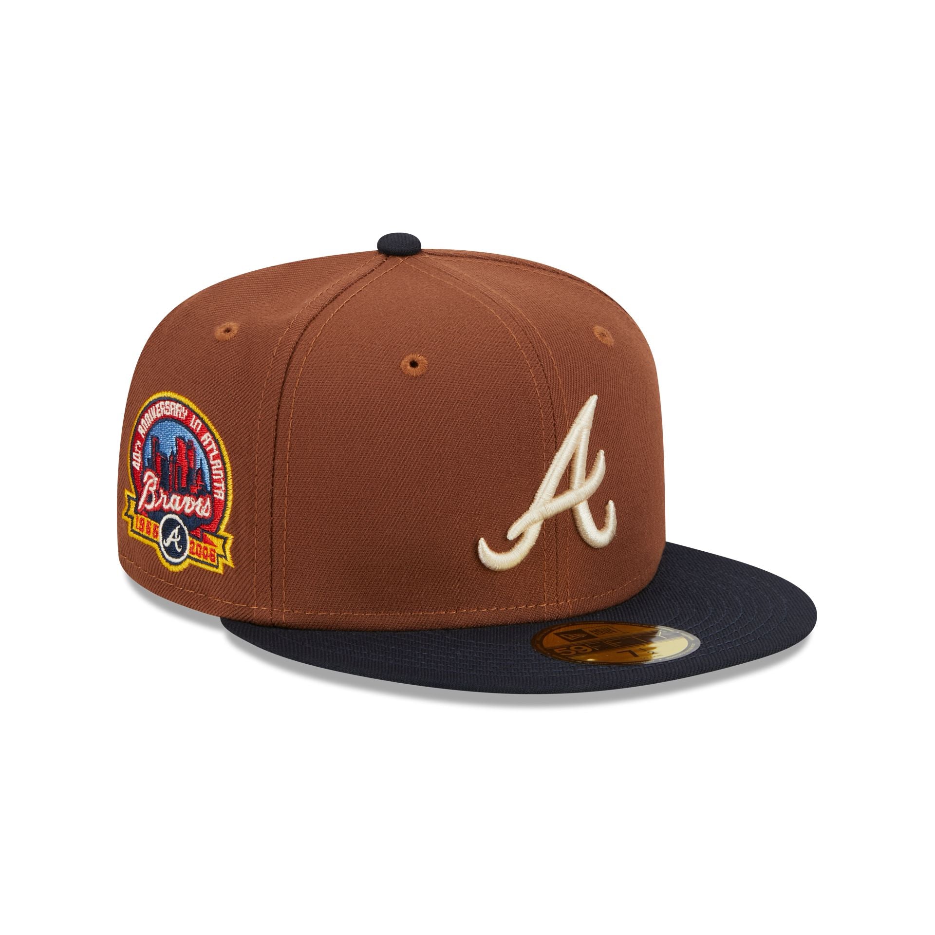 Atlanta Braves Harvest 59FIFTY Fitted Hat, Brown - Size: 8, MLB by New Era