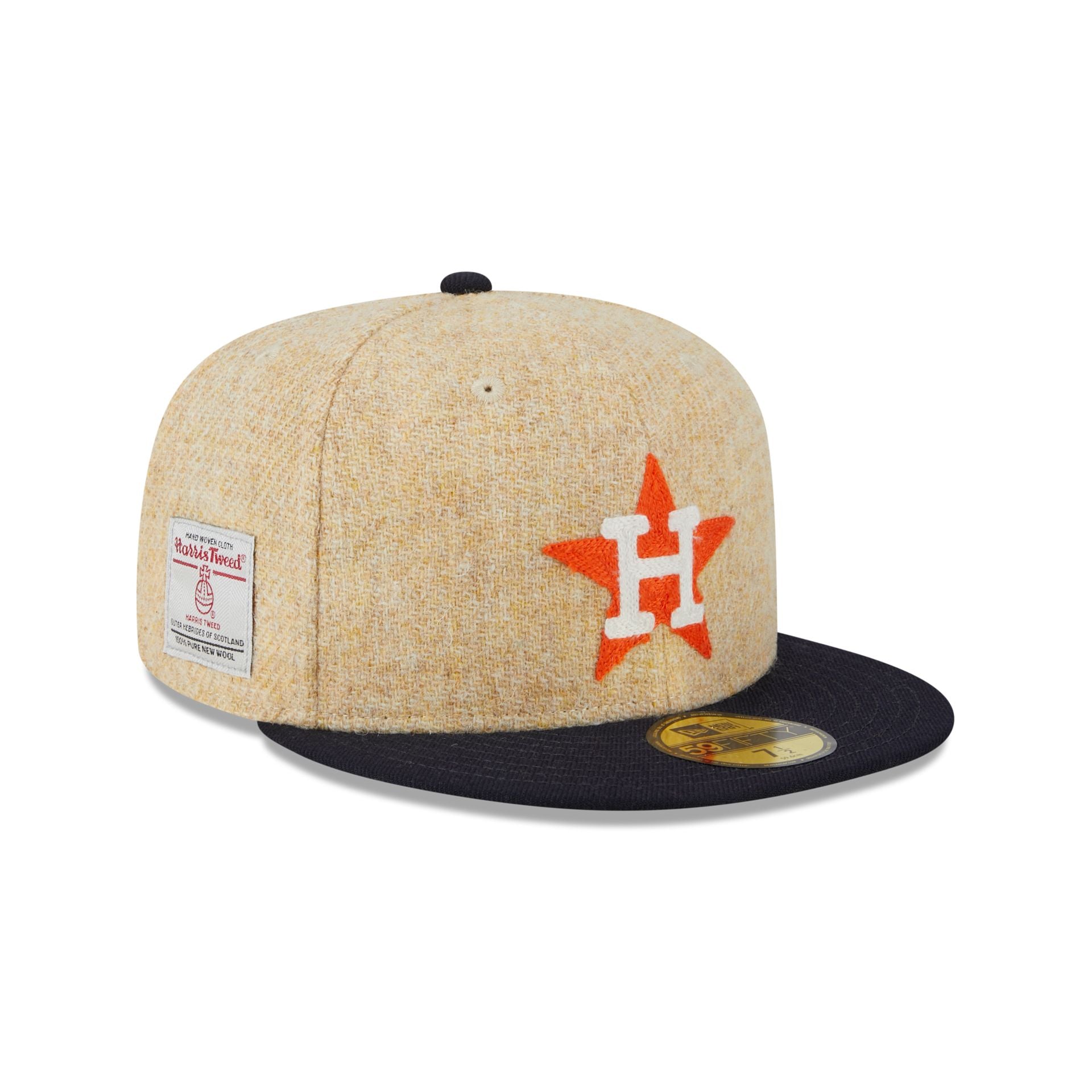 Houston Astros Harris Tweed 59FIFTY Fitted Hat, Brown - Size: 7, MLB by New Era