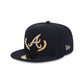 Atlanta Braves Gold Leaf 59FIFTY Fitted Hat