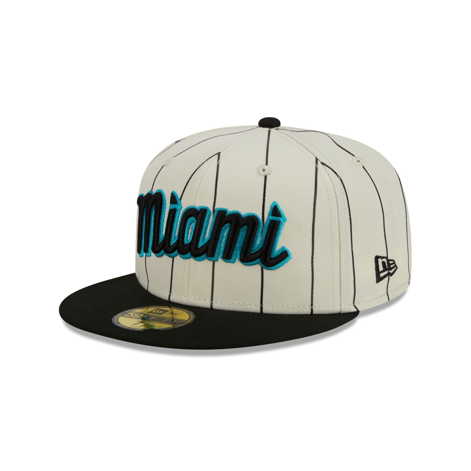 Miami Marlins City Signature 59FIFTY Fitted Hat, White - Size: 8, MLB by New Era