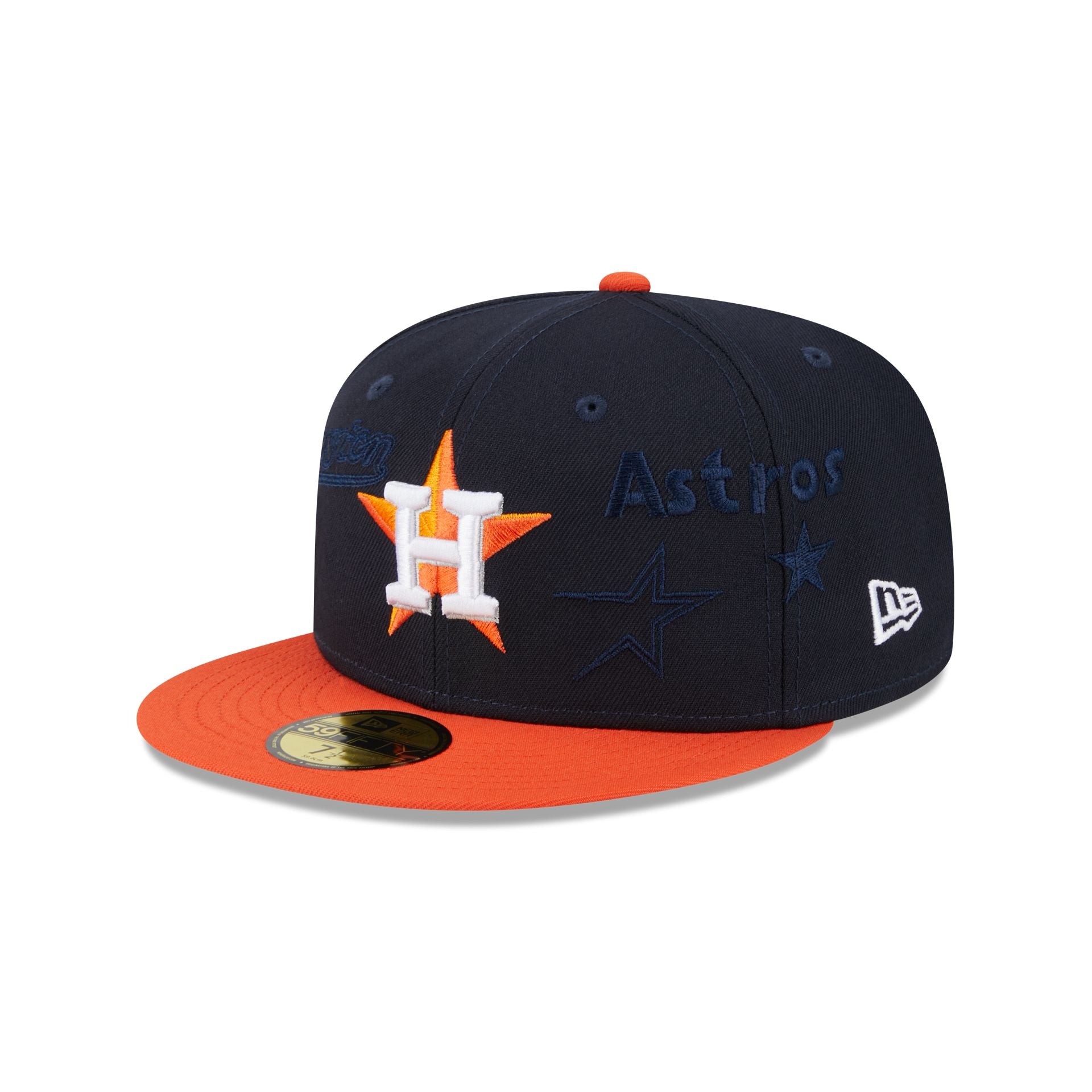 Houston Astros Multi Logo 59FIFTY Fitted Hat, Blue - Size: 7 7/8, MLB by New Era