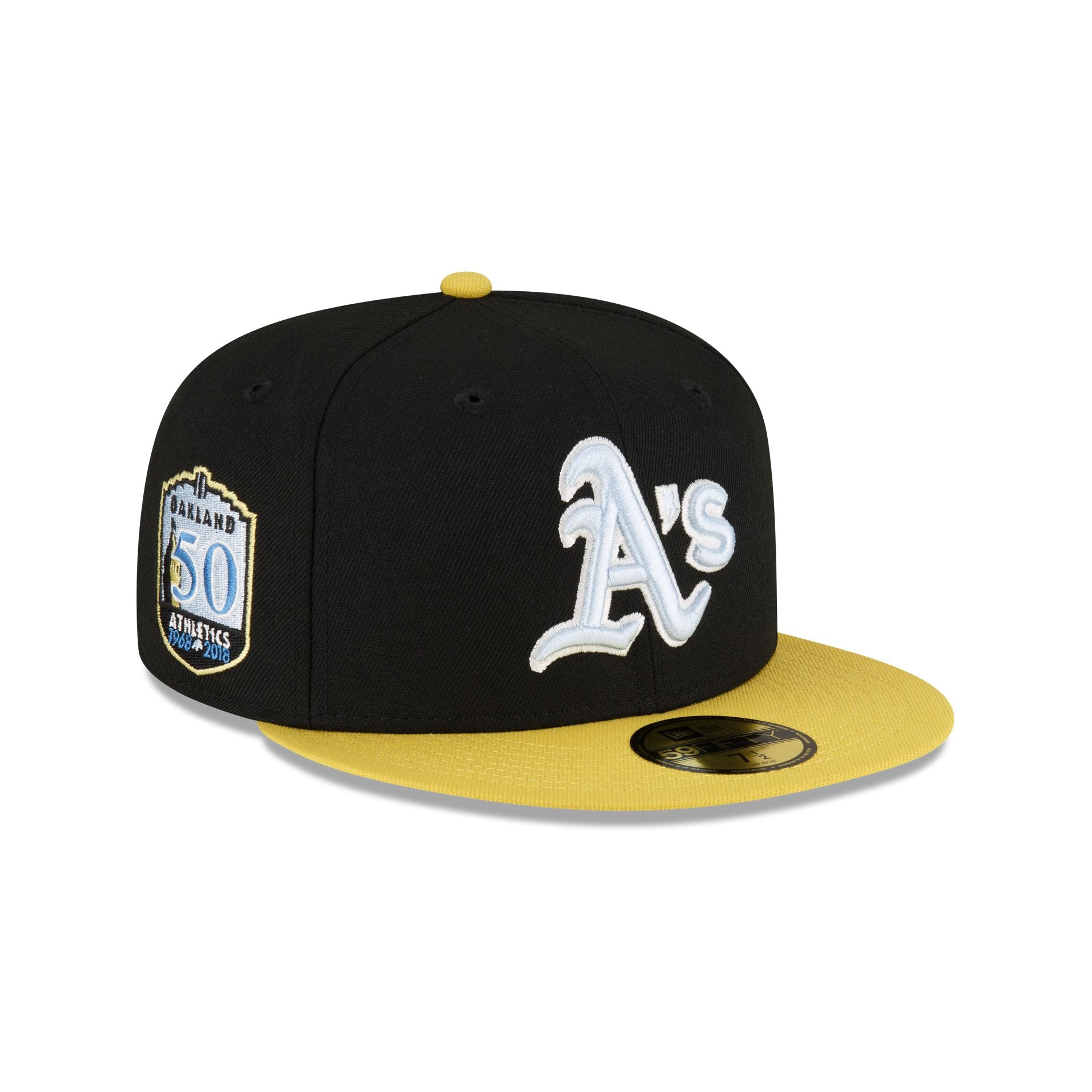 Yellow a's fitted hat Clearance