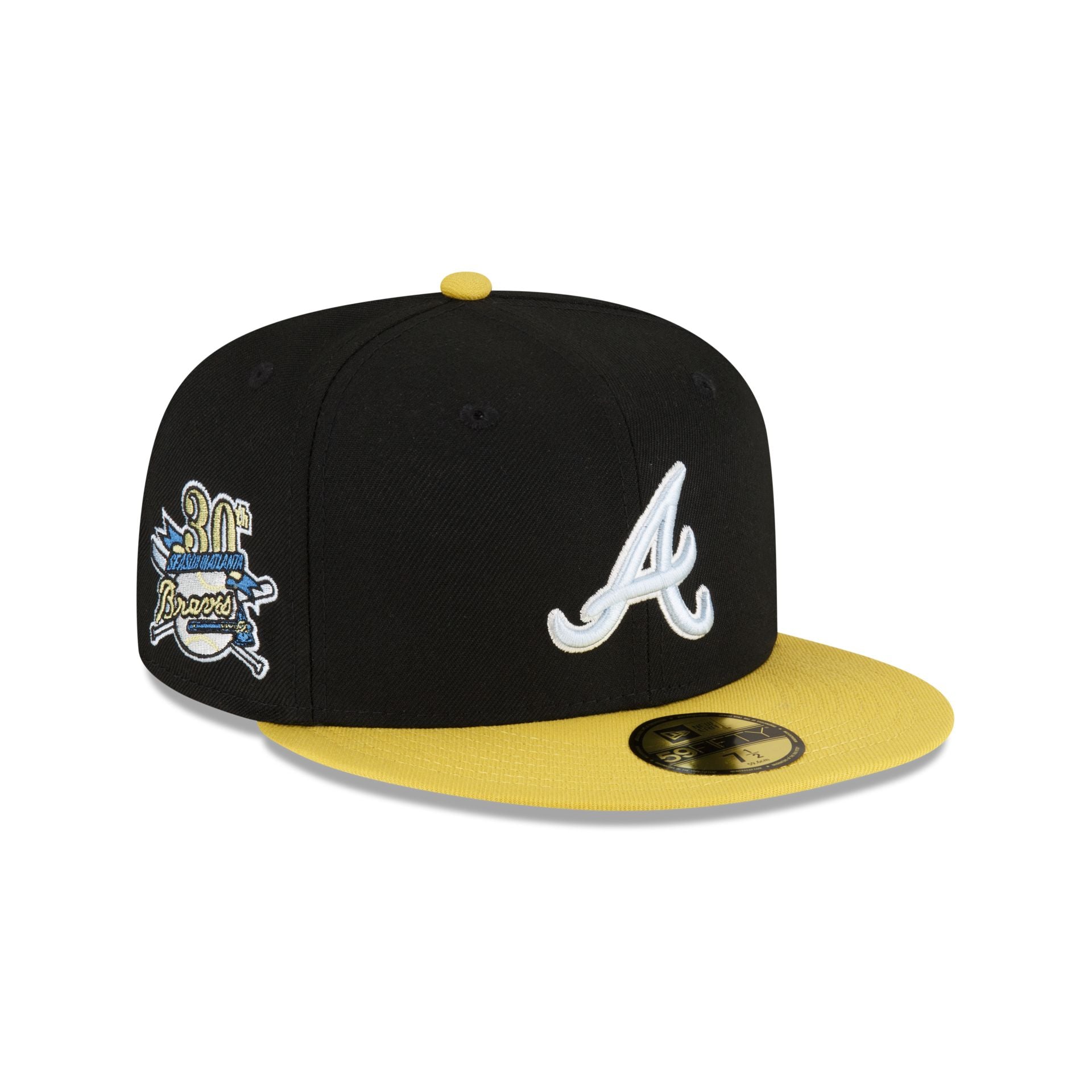 New Era Men's Black Atlanta Braves Jersey 59fifty Fitted Hat