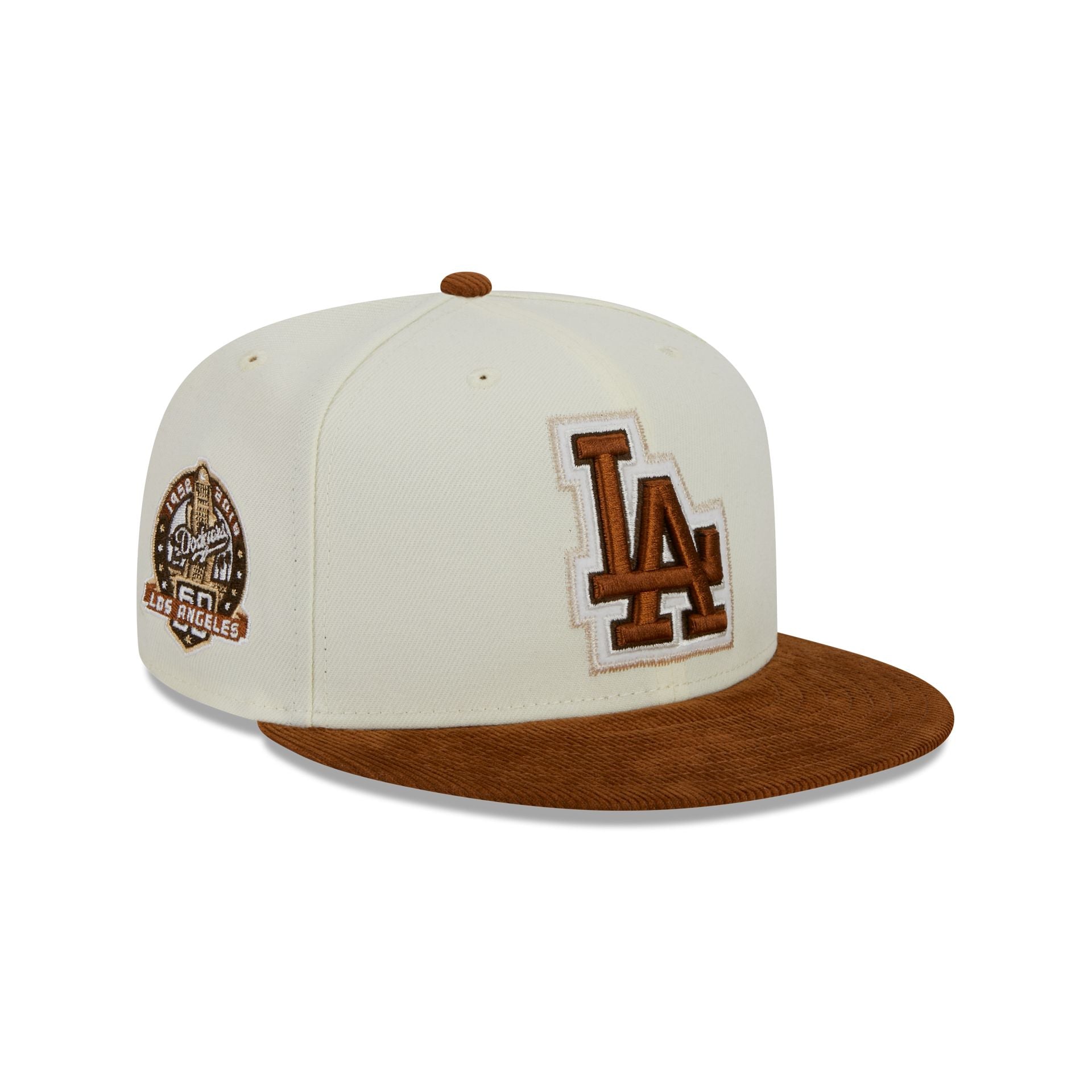 Los Angeles Dodgers Cord 59FIFTY Fitted Hat, White - Size: 8, MLB by New Era