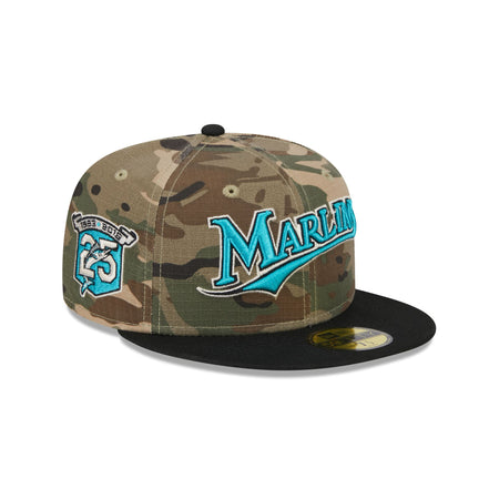 Miami Marlins Camo Crown 59FIFTY Fitted Hat