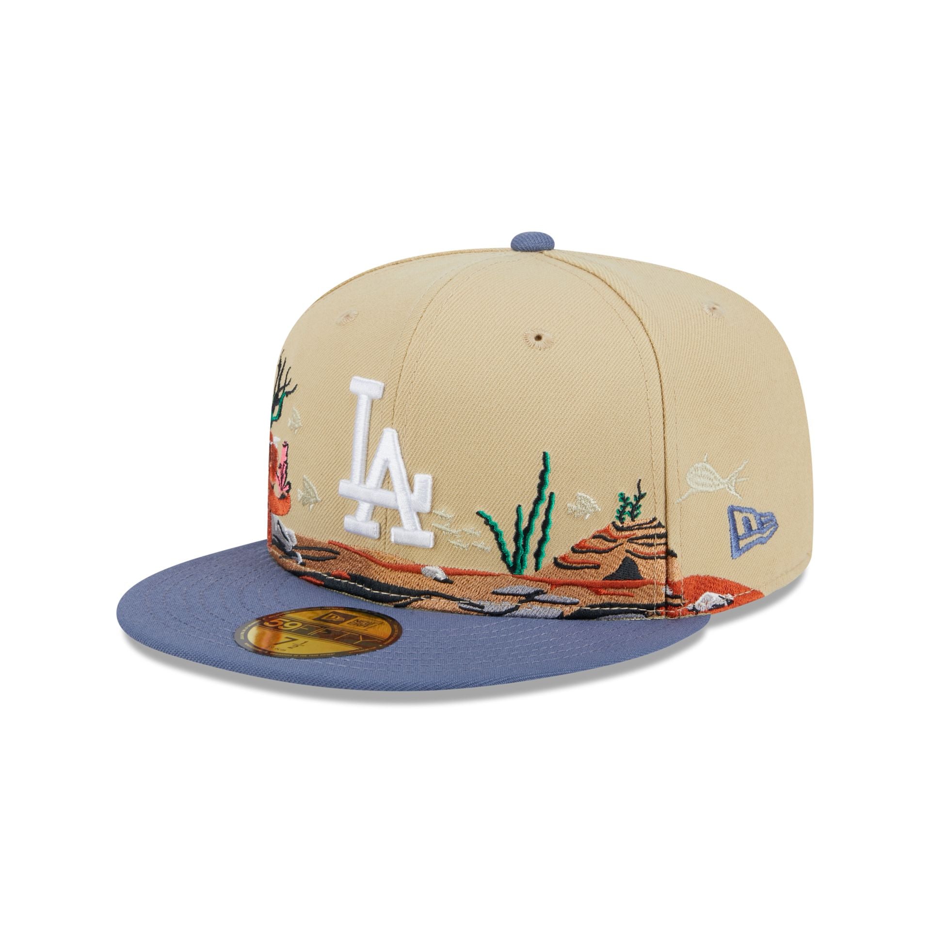 New Era 59FIFTY Seattle Mariners Team Landscape Fitted Hat Vegas Gold Hunter Green