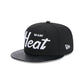 Miami Heat Faux Leather Visor 9FIFTY Snapback Hat