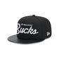 Milwaukee Bucks Faux Leather Visor 9FIFTY Snapback Hat