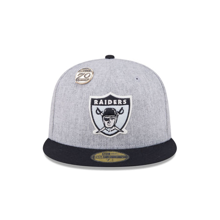 Las Vegas Raiders 70th Anniversary Gray 59FIFTY Fitted