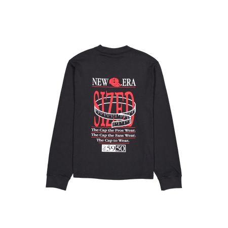 Sized Graphic Black Long Sleeve T-Shirt