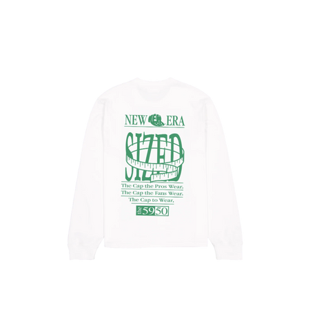 Sized Graphic College White Long Sleeve T-Shirt