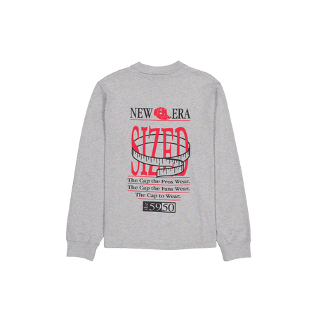 Sized Graphic Heather Gray Long Sleeve T-Shirt