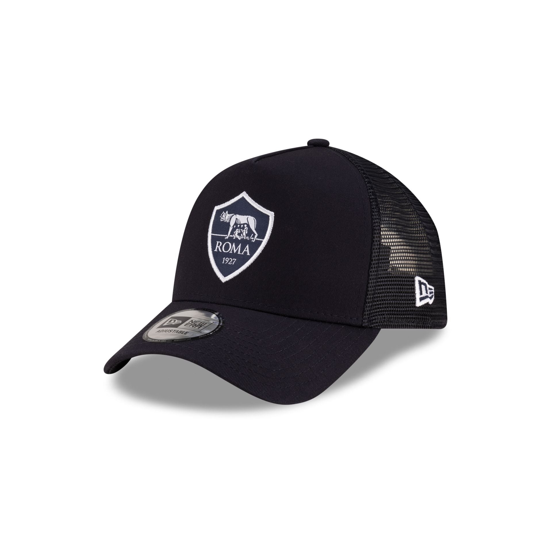 AS Roma Seasonal Navy 9FORTY A-Frame Trucker Hat – New Era Cap display picture 1