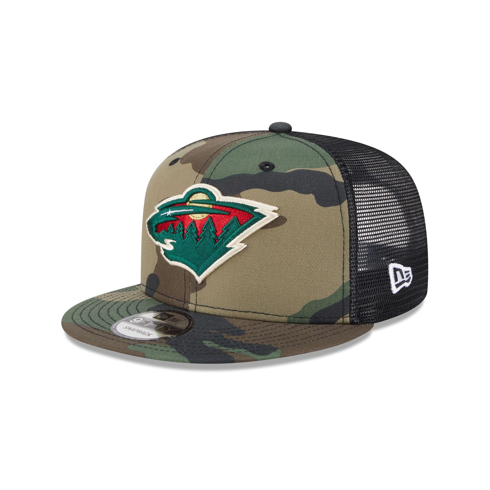 NHL Minnesota Wild Embroidered Logo Trucker Mesh Snapback Cap Hat Unisex Minnesota Wild Snapback Trucker Cap - Leather Patch - Iowa  main image 3