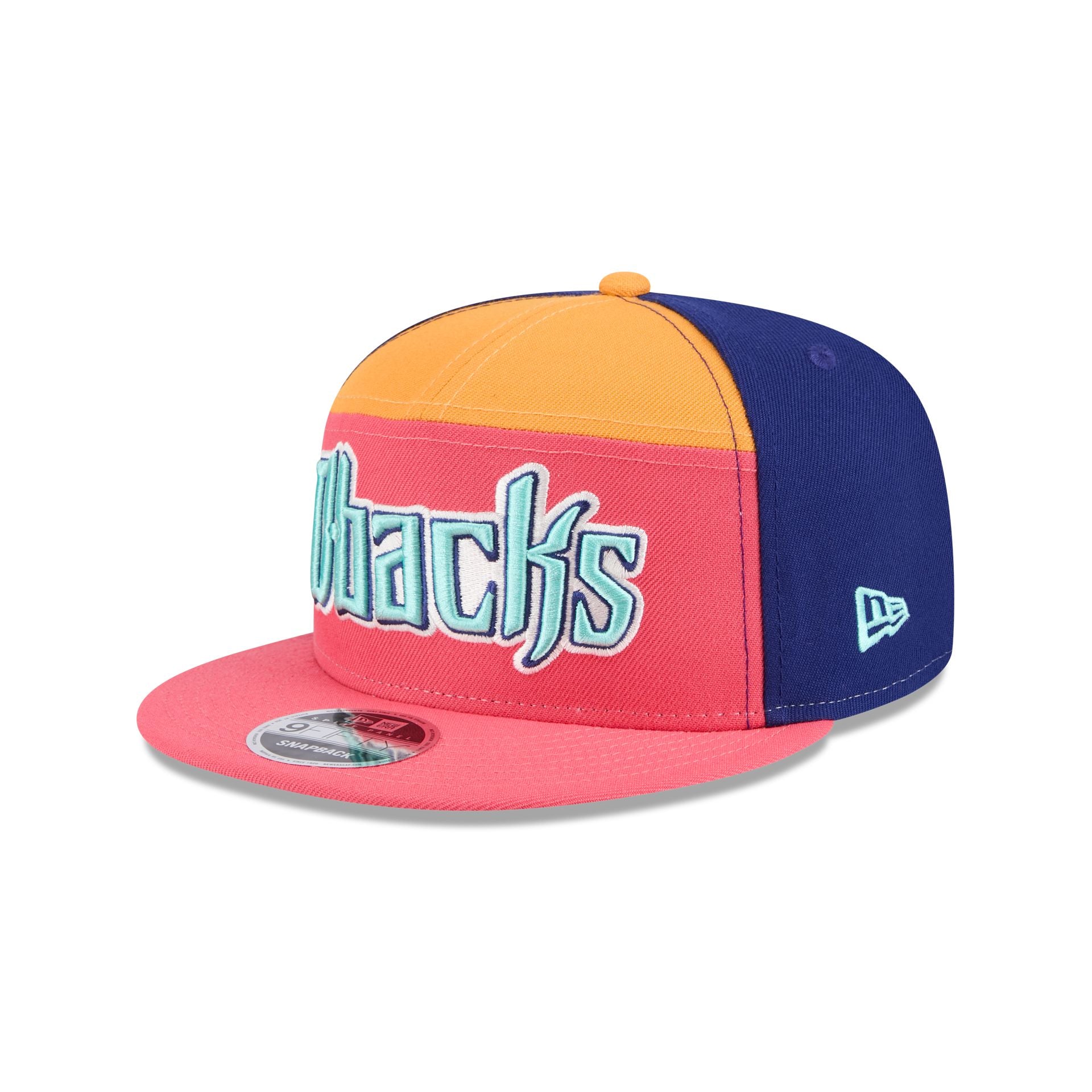 Arizona Diamondbacks Coral Split Panel 9FIFTY Snapback Hat – New