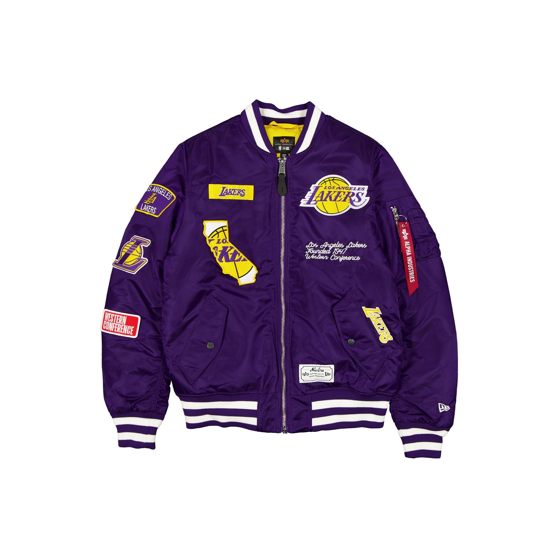 k*ハ様 80~90s ma1 USA製 Ｌalpha Alpha Industries x Los Angeles Lakers Purple MA-1 Bomber Jacket