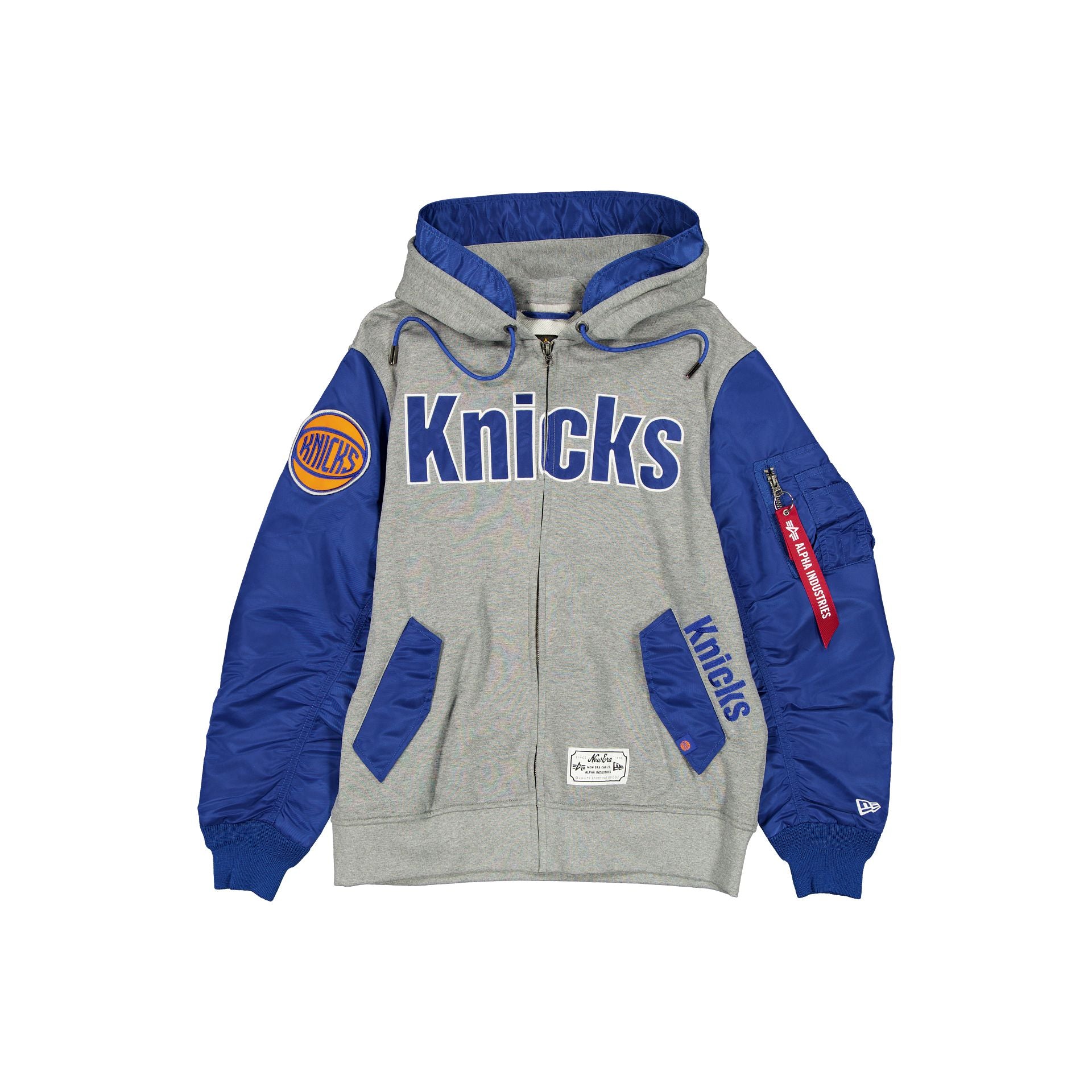 Alpha Industries x New York Knicks Gray MA-1 Full Zip Fleece