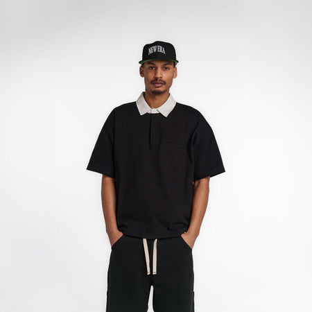 New Era Branded Alden Black Rugby Shirt