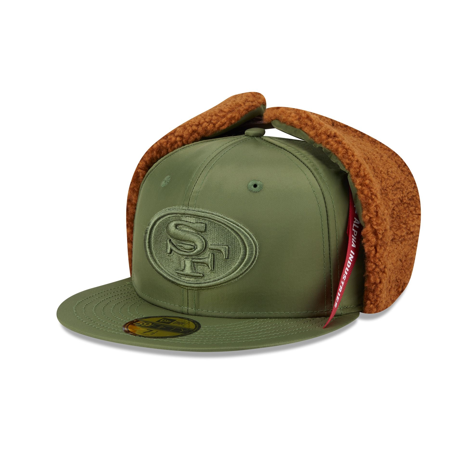 Alpha Industries x San Francisco 49ers Olive Green Dog Ear 59FIFTY