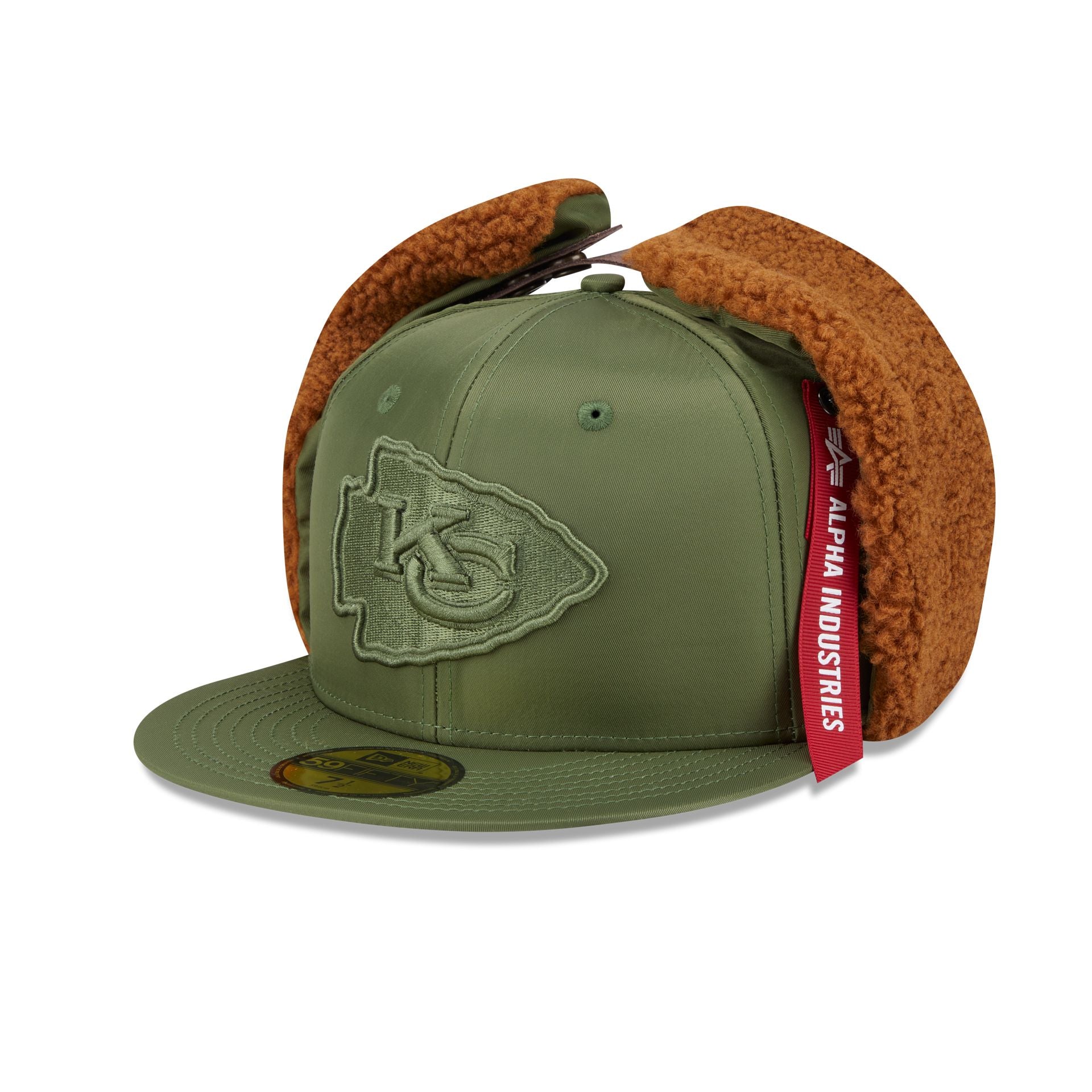 Alpha Industries x Kansas City Chiefs Olive Green Dog Ear 59FIFTY