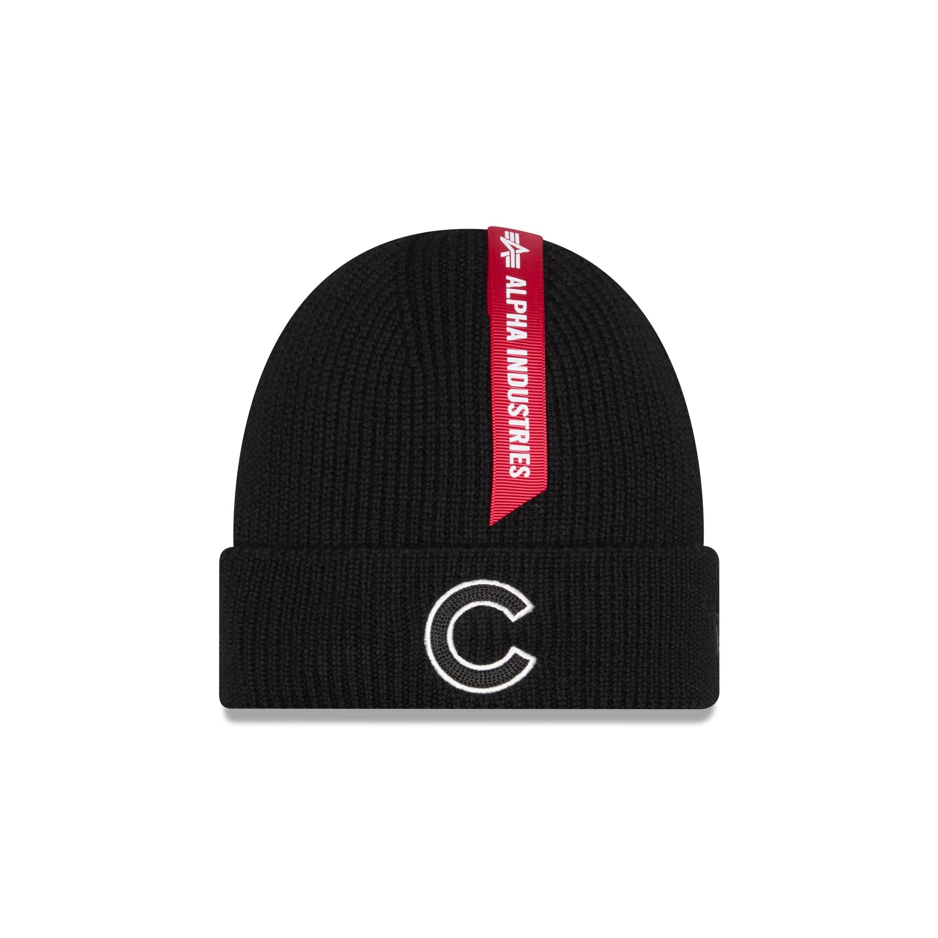 帽子 NEW ERA EMBLEM CUFF KNIT CAP Alpha Industries x Chicago Cubs Black Cuff Knit Hat – New Era Cap