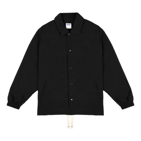 New Era Branded Ripstop Script Nylon Black Coach's Jacket