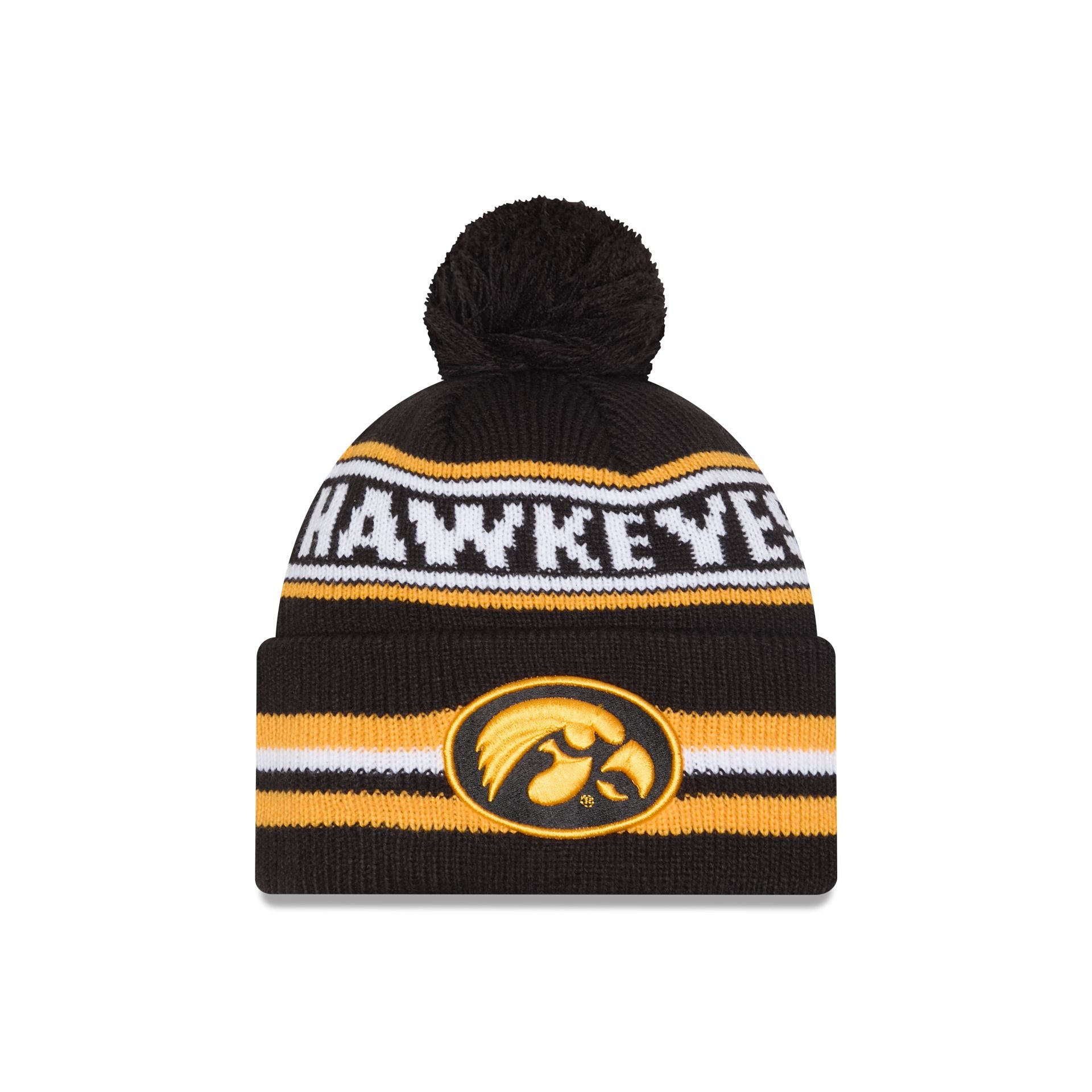 Iowa Hawkeyes Classic Pom Knit Hat – New Era Cap display picture 1