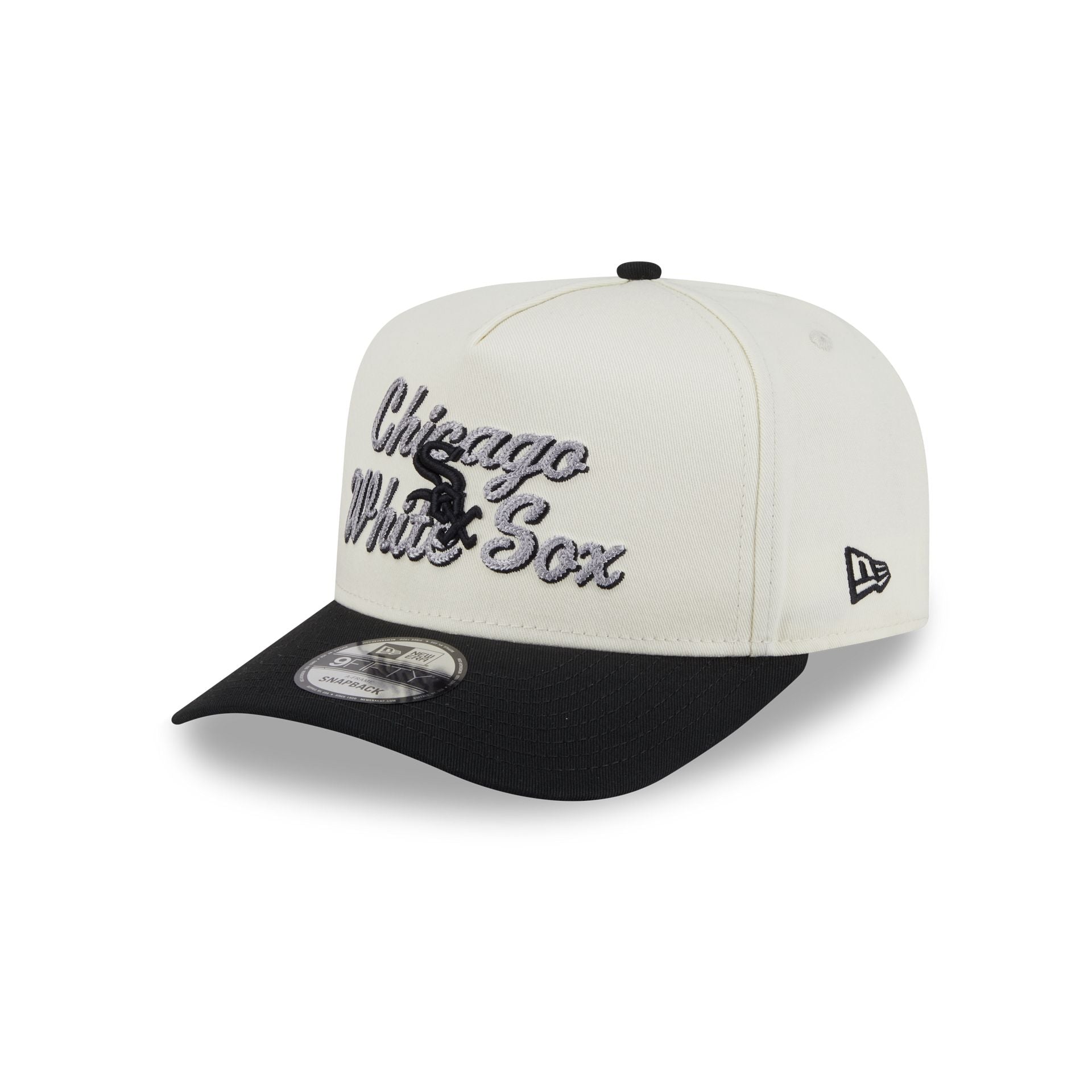 応援グッズ newera whitesox cap Chicago White Sox Chainstitch 9FIFTY A-Frame Snapback Hat – New