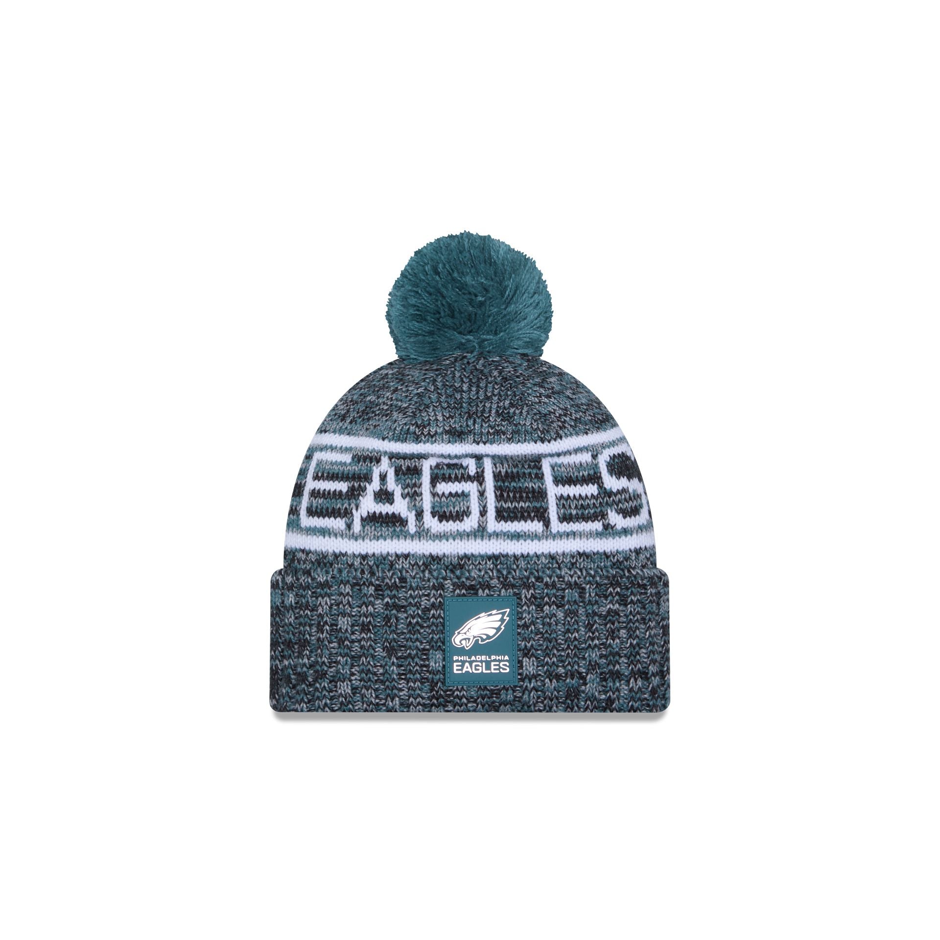 Philadelphia Eagles 2025 Sideline Cold Weather Kids Pom Knit Hat