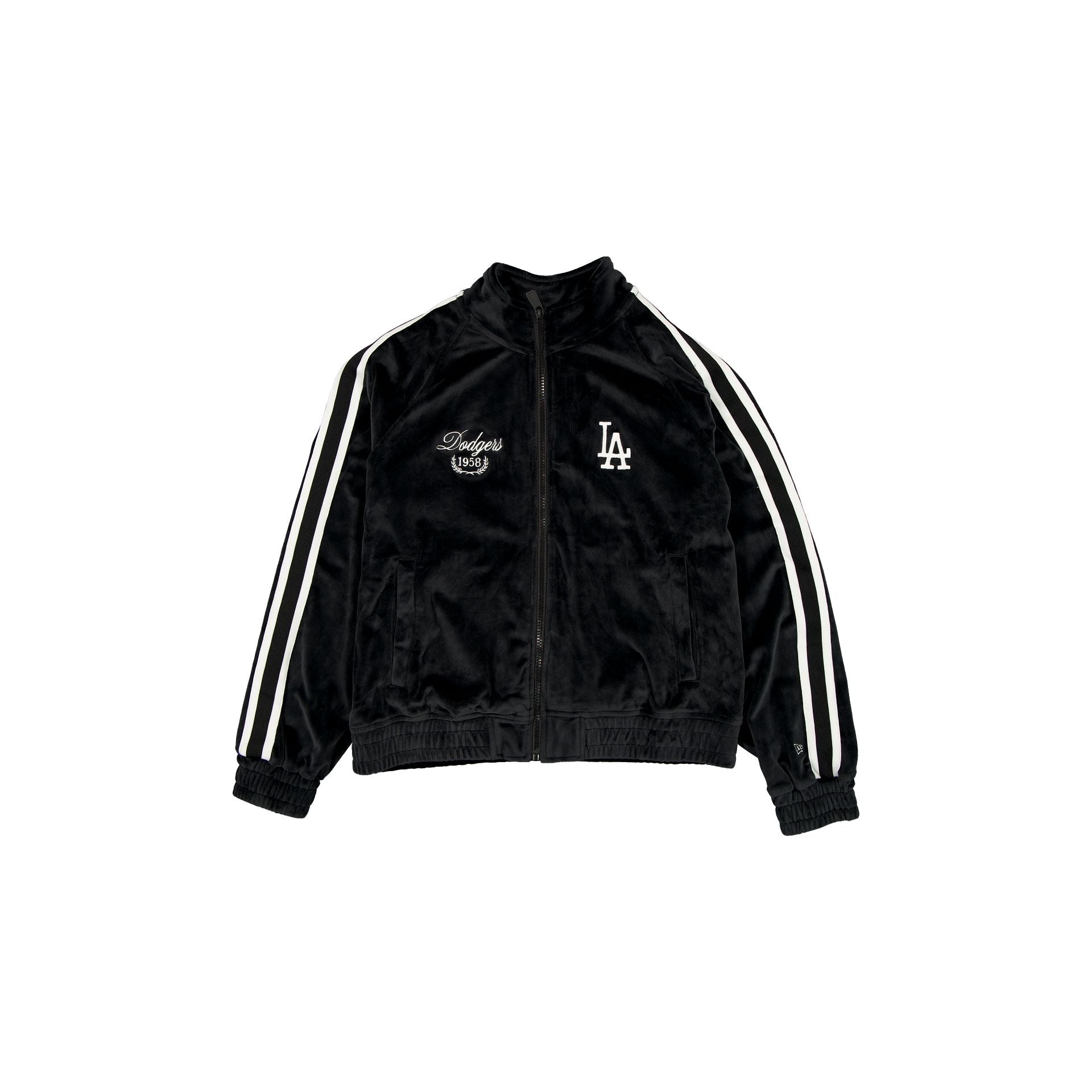 Los Angeles Dodgers Throwback Prep Black Women's Track Jacket