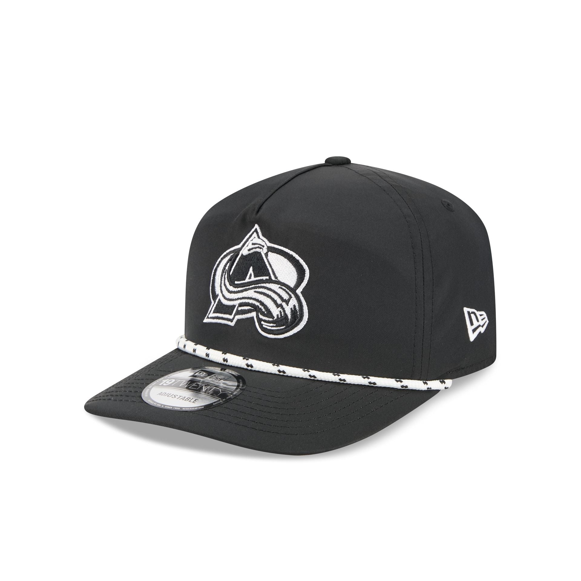 チャップ Colorado Avalanche Black and White Rope 19TWENTY Snapback Hat