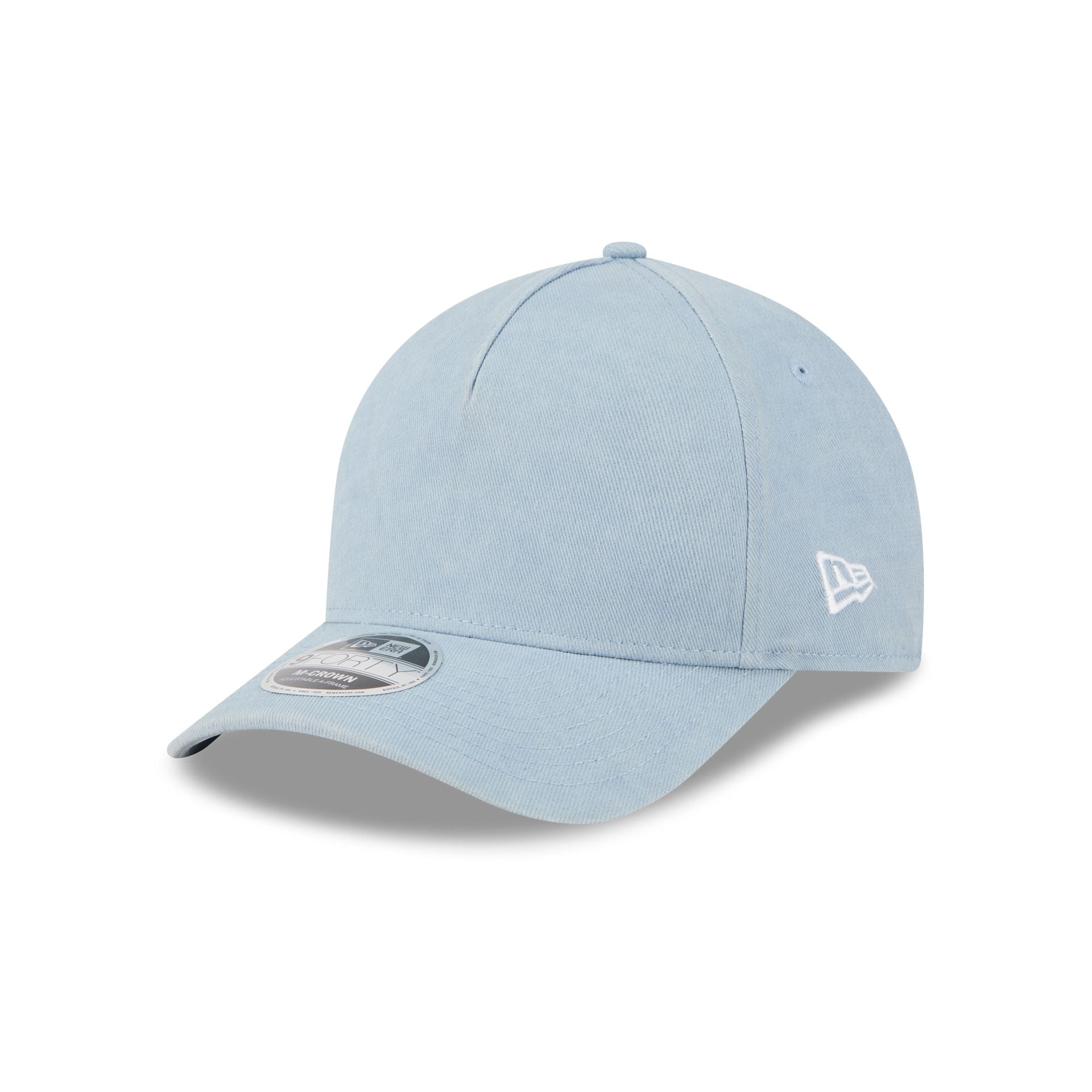 New Era Cap Washed Twill Sky Blue 9FORTY M-Crown A-Frame Adjustable Ha