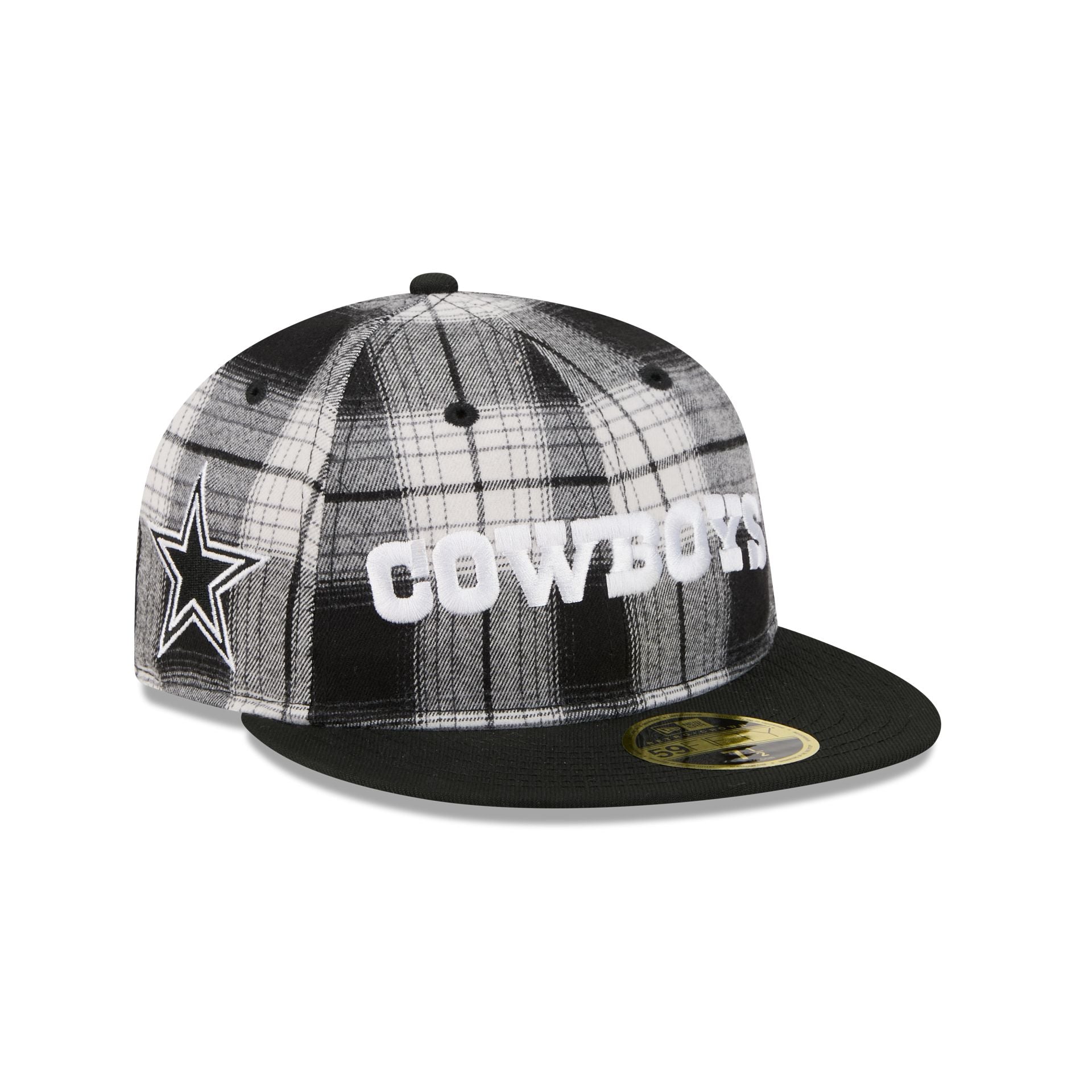 Dallas Cowboys Grunge Plaid Retro Crown 59FIFTY Fitted Hat – New