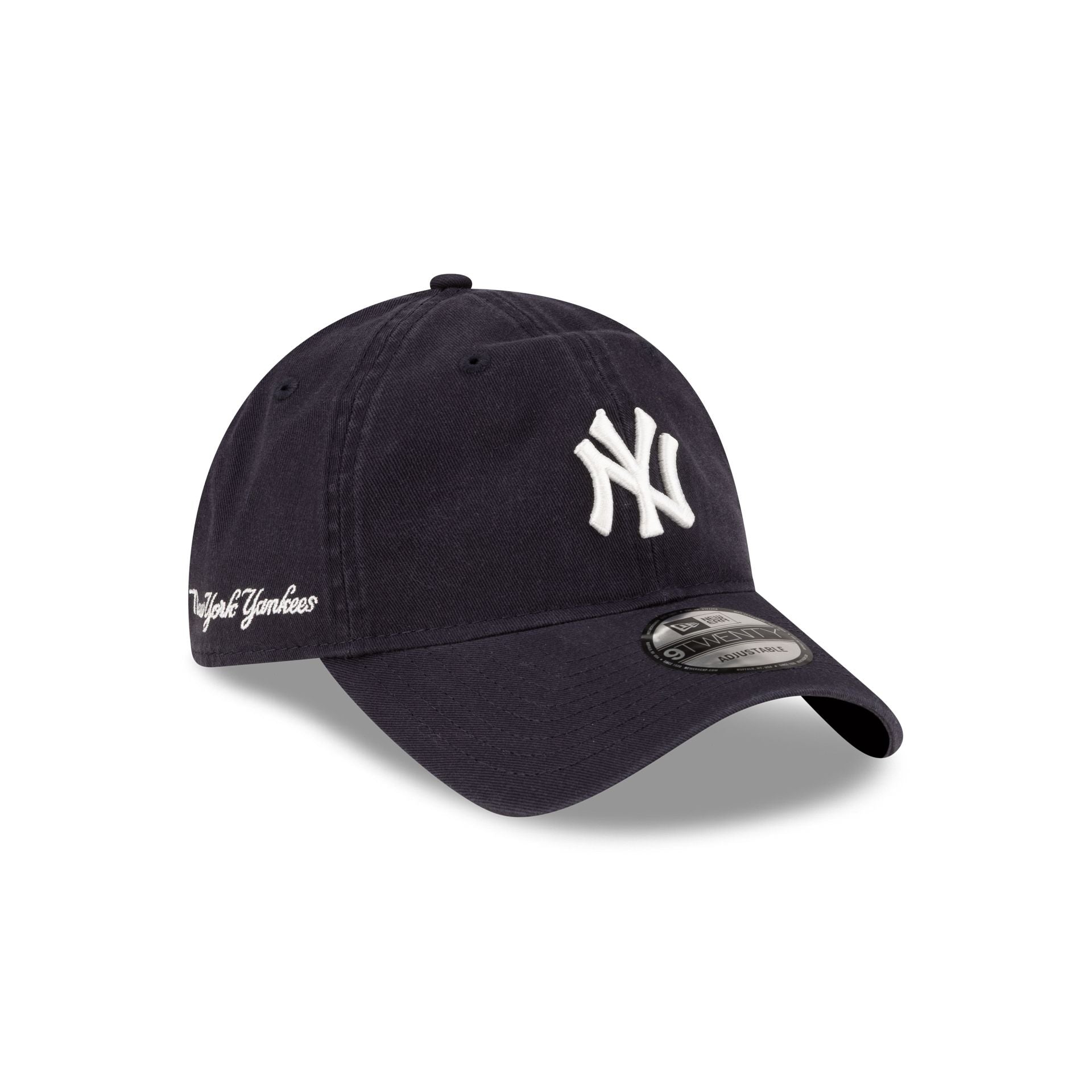 New York Yankees Navy Washed Script 9TWENTY Adjustable Hat – New