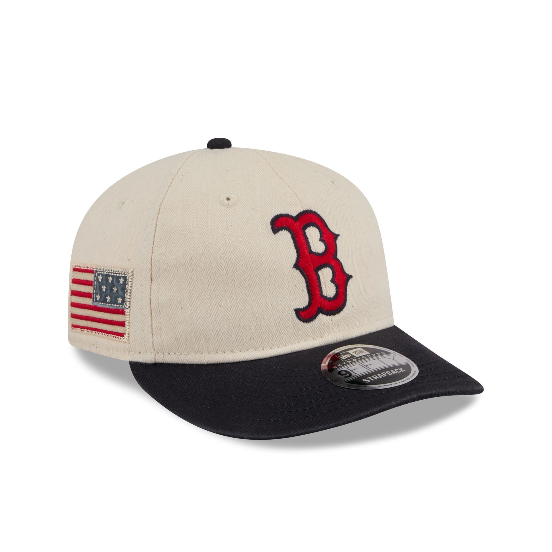 Boston Red Sox Three Looms Americana Herringbone Retro Crown