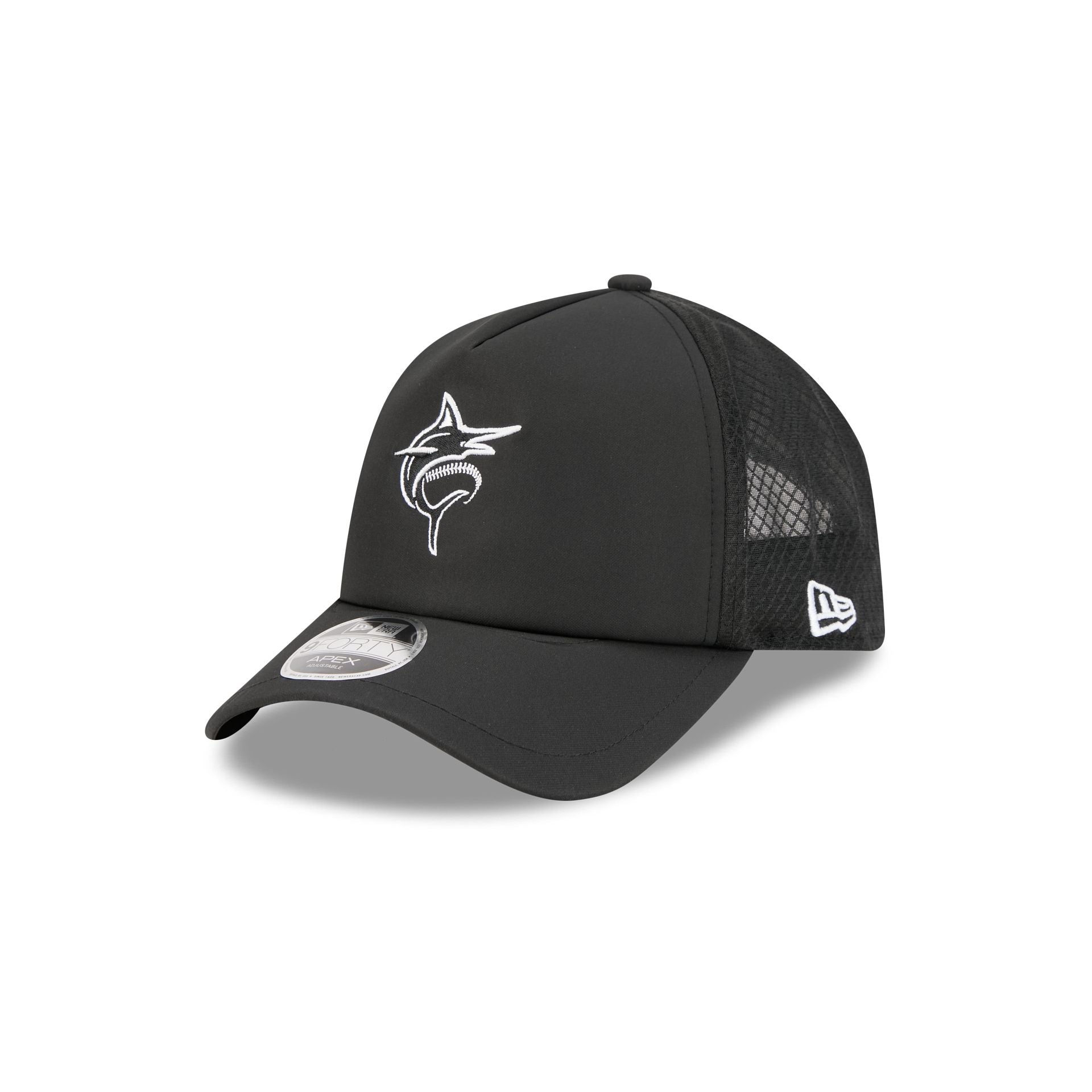 Miami Marlins 2026 Batting Practice Alt Marlin 9FORTY APEX Trucker