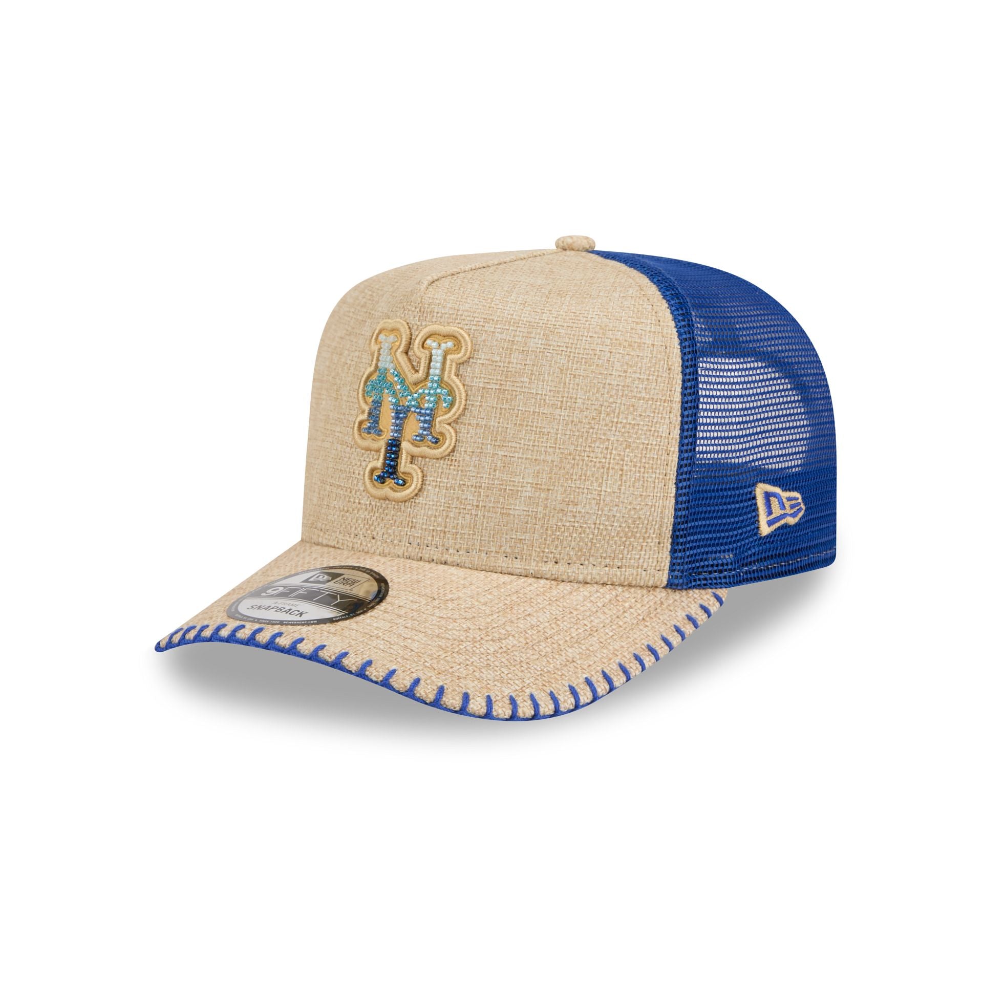 New York Mets Beaded Canvas 9FIFTY A-Frame Trucker Hat – New Era Cap