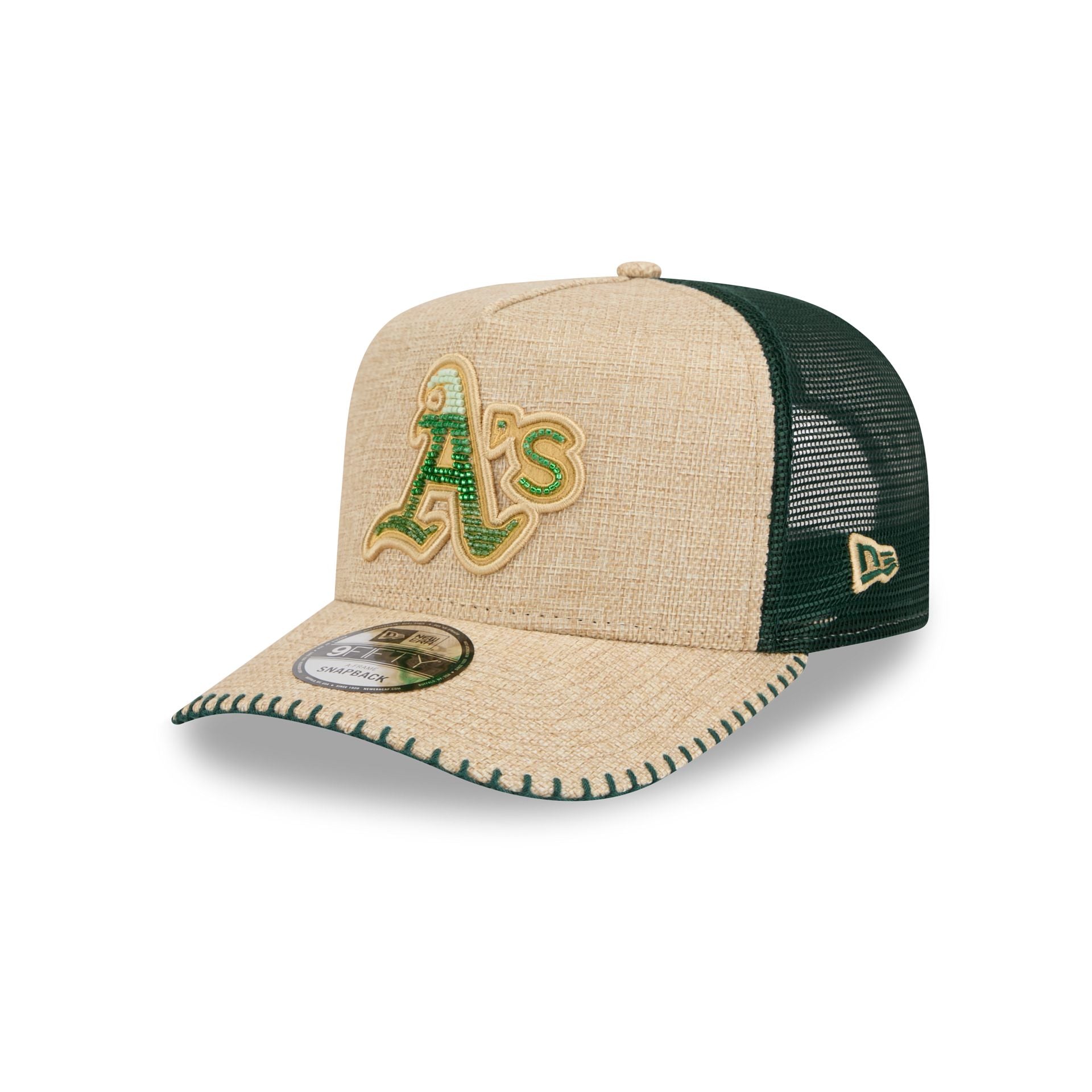 Athletics Beaded Canvas 9FIFTY A-Frame Trucker Hat – New Era Cap