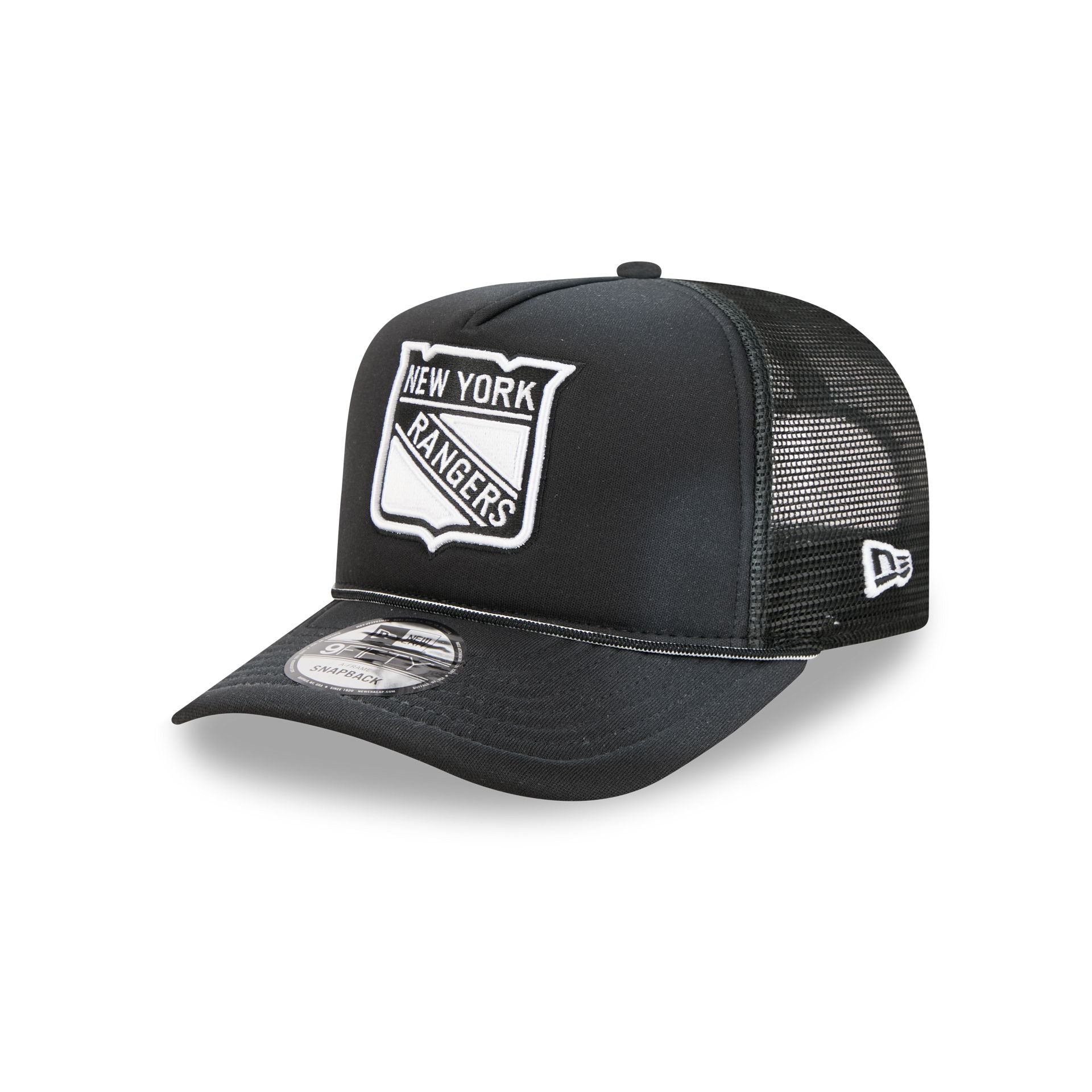 New York Rangers Washed Black 9FIFTY A-Frame Trucker Hat – New Era Cap