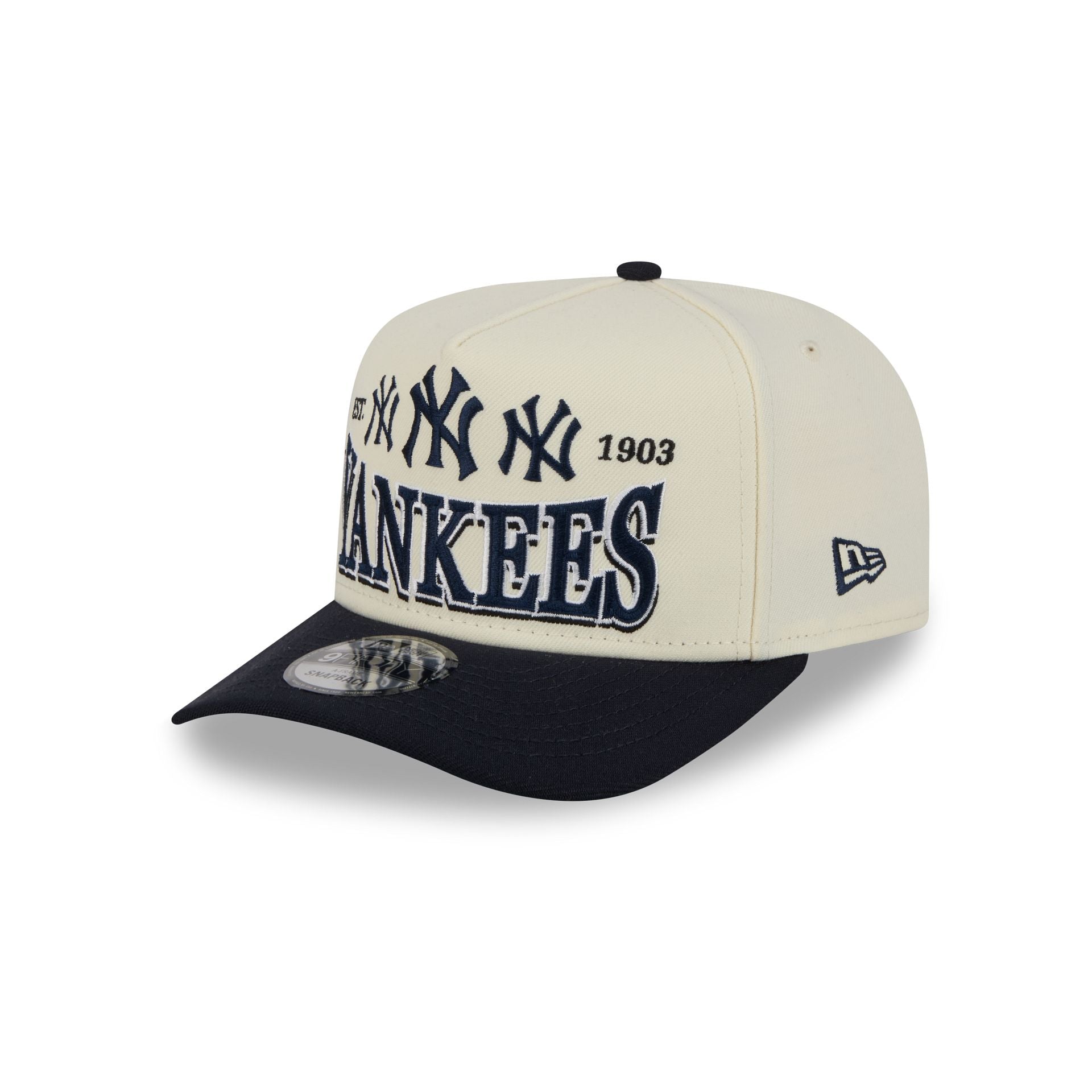 New York Yankees Three Hit Chrome White 9FIFTY A-Frame Snapback