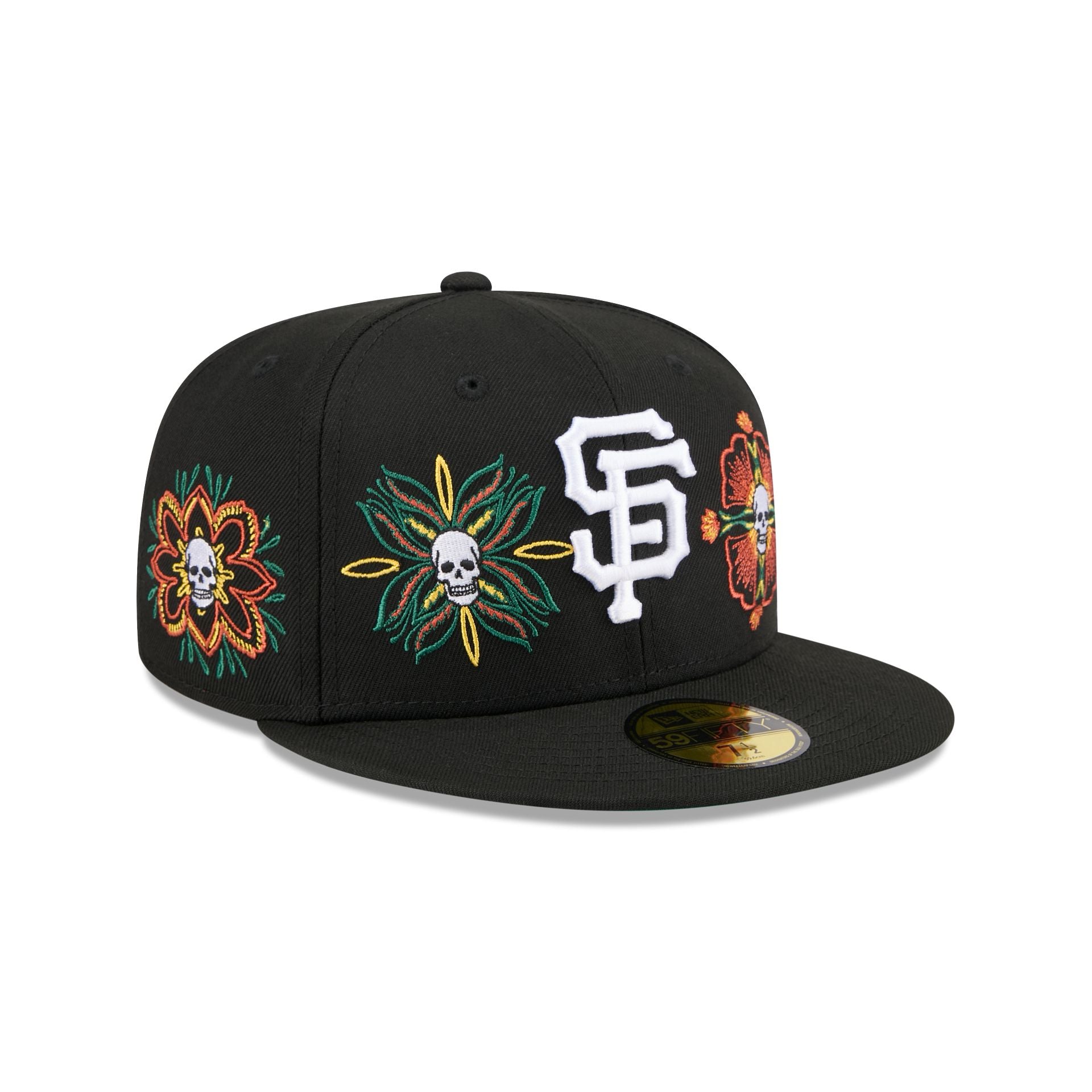 San Francisco Giants Day of the Dead Skull Flowers 59FIFTY Fitted Ha