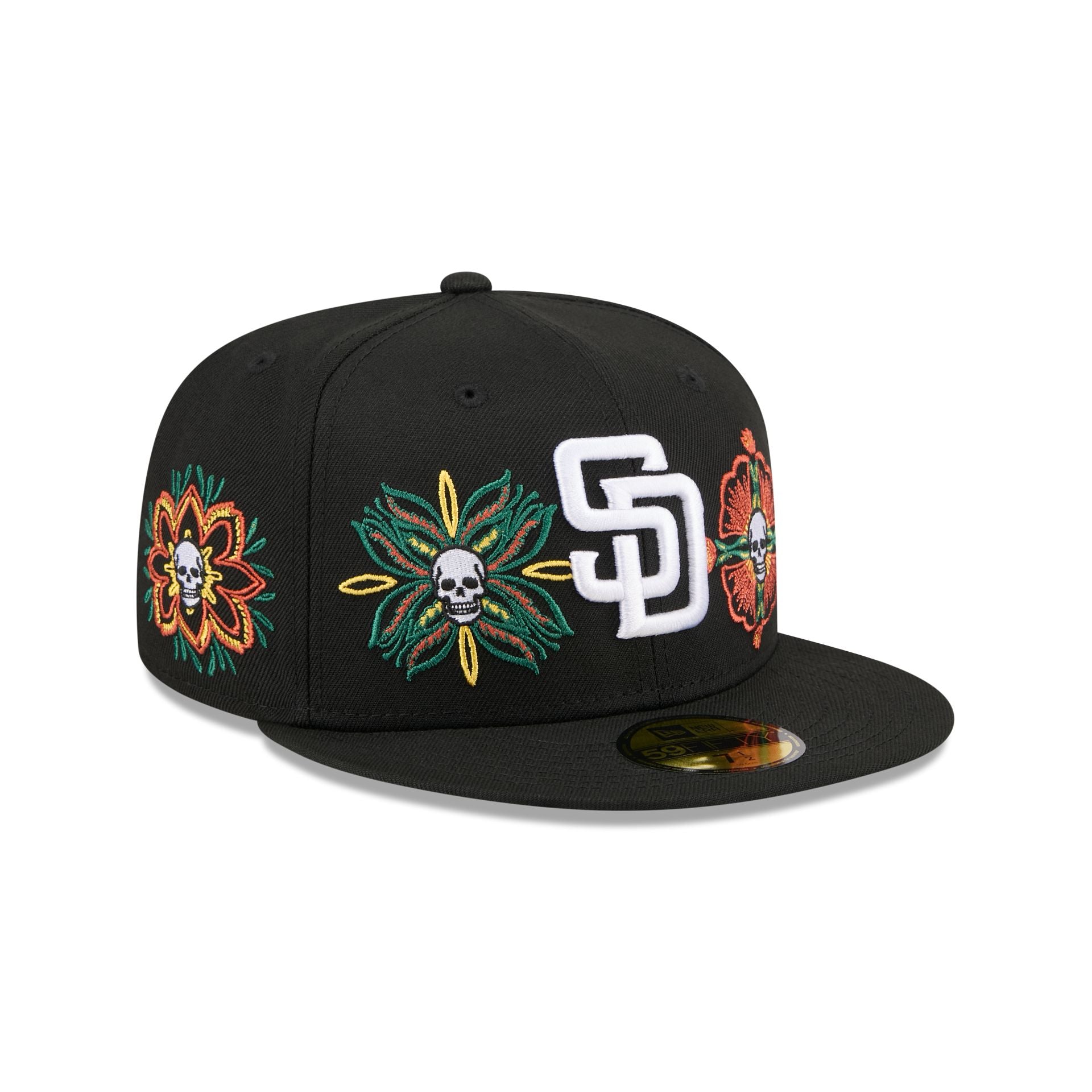 San Diego Padres Day of the Dead Skull & Flowers 59FIFTY Fitted
