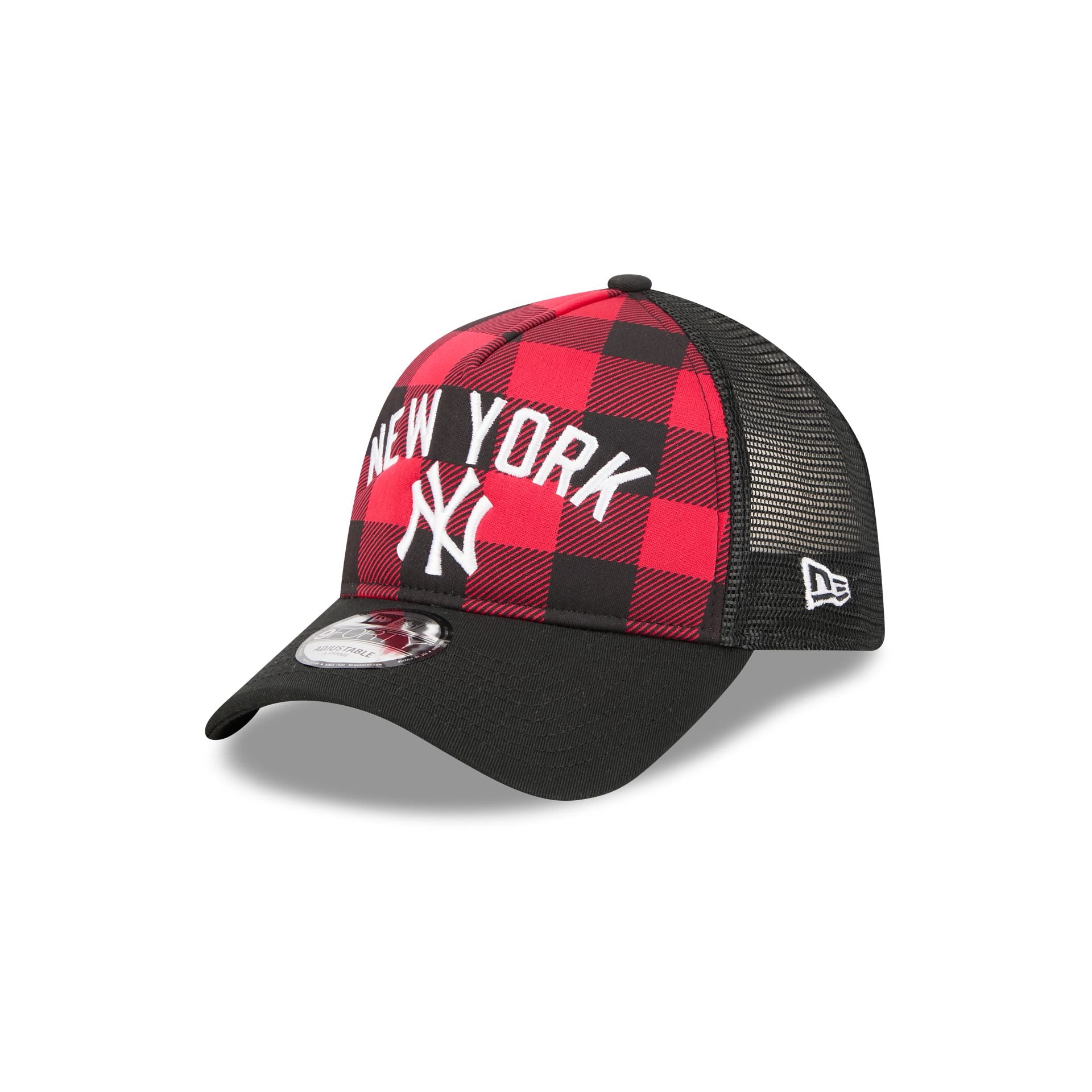 New York Yankees Evergreen Check 9FORTY A-Frame Trucker Hat – New