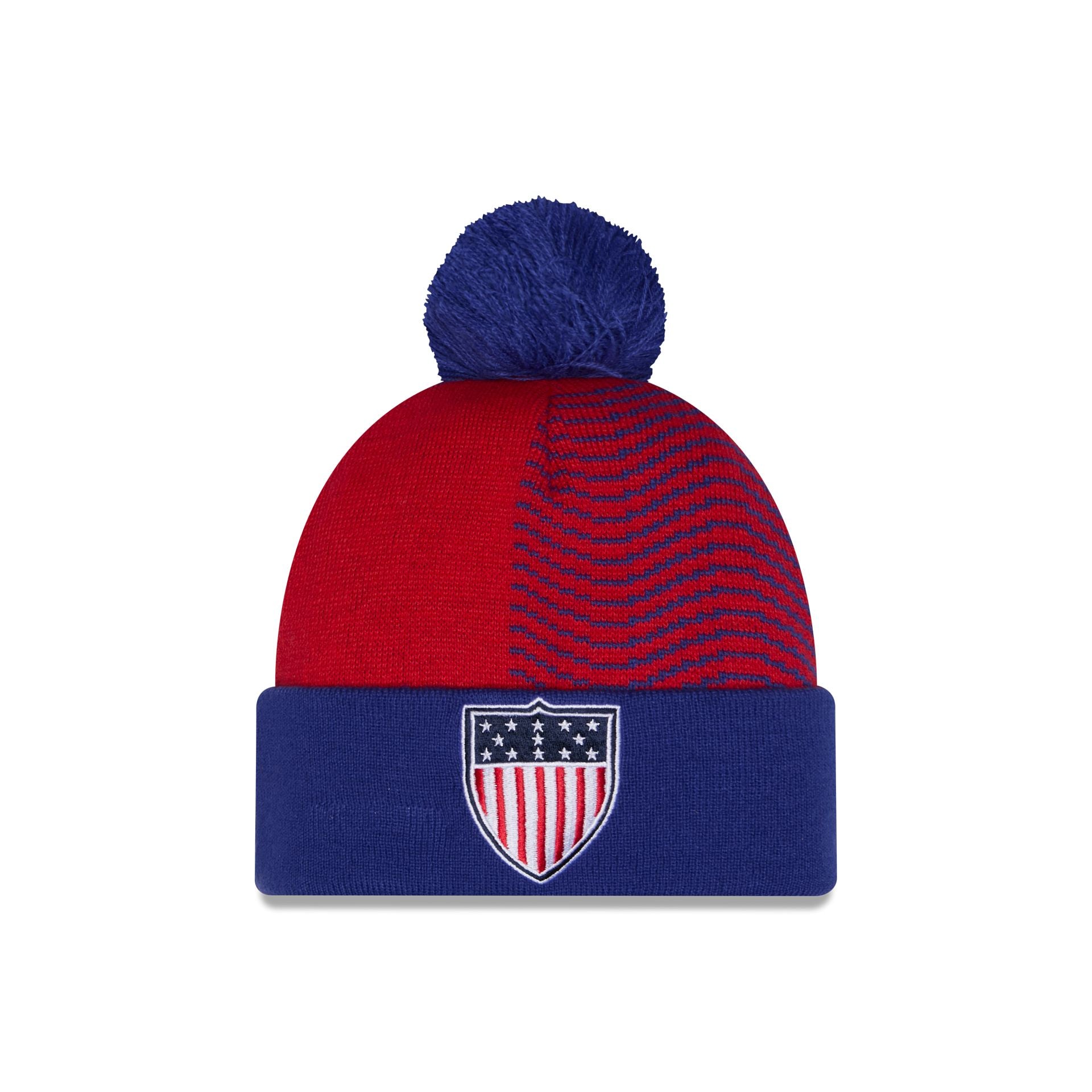 USA Olympics Beanie Hat Blue with Red/Blue Pom Pom Pouf on Top.  Adult.  Nike. 806177c5-15fe-4a4c-9535-  main image 3