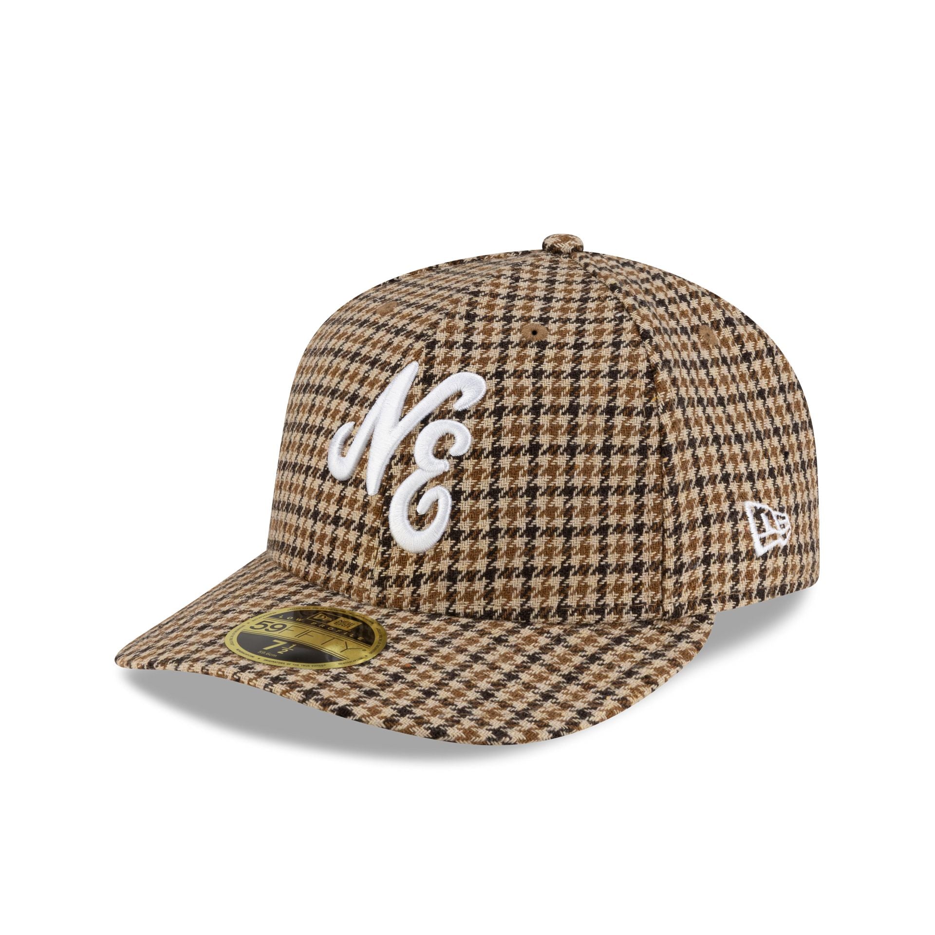 New Era Cap Camel Houndstooth Low Profile 59FIFTY Fitted Hat