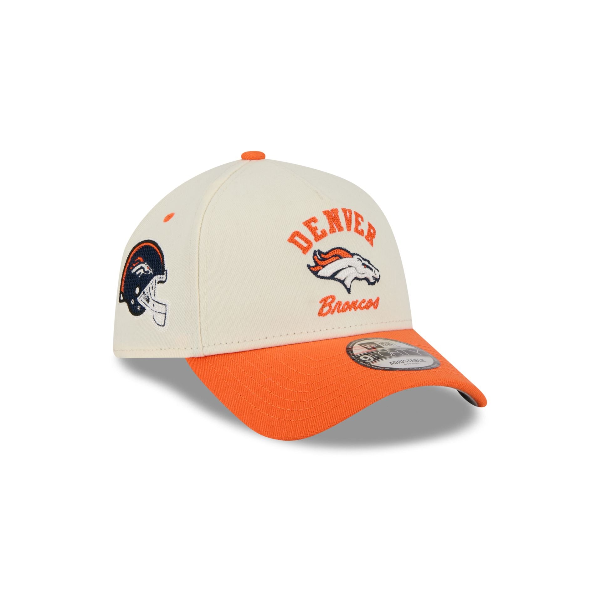 Denver Broncos Chrome White Arched 9FORTY A-Frame Snapback Hat