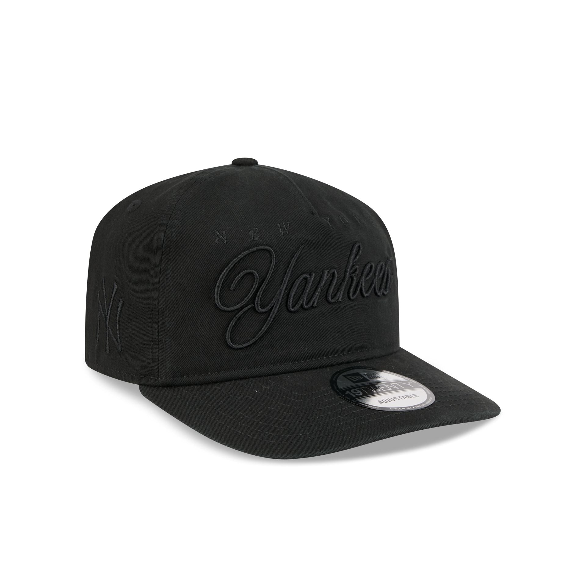 New York Yankees All Black Scripted 19TWENTY Adjustable Hat – New